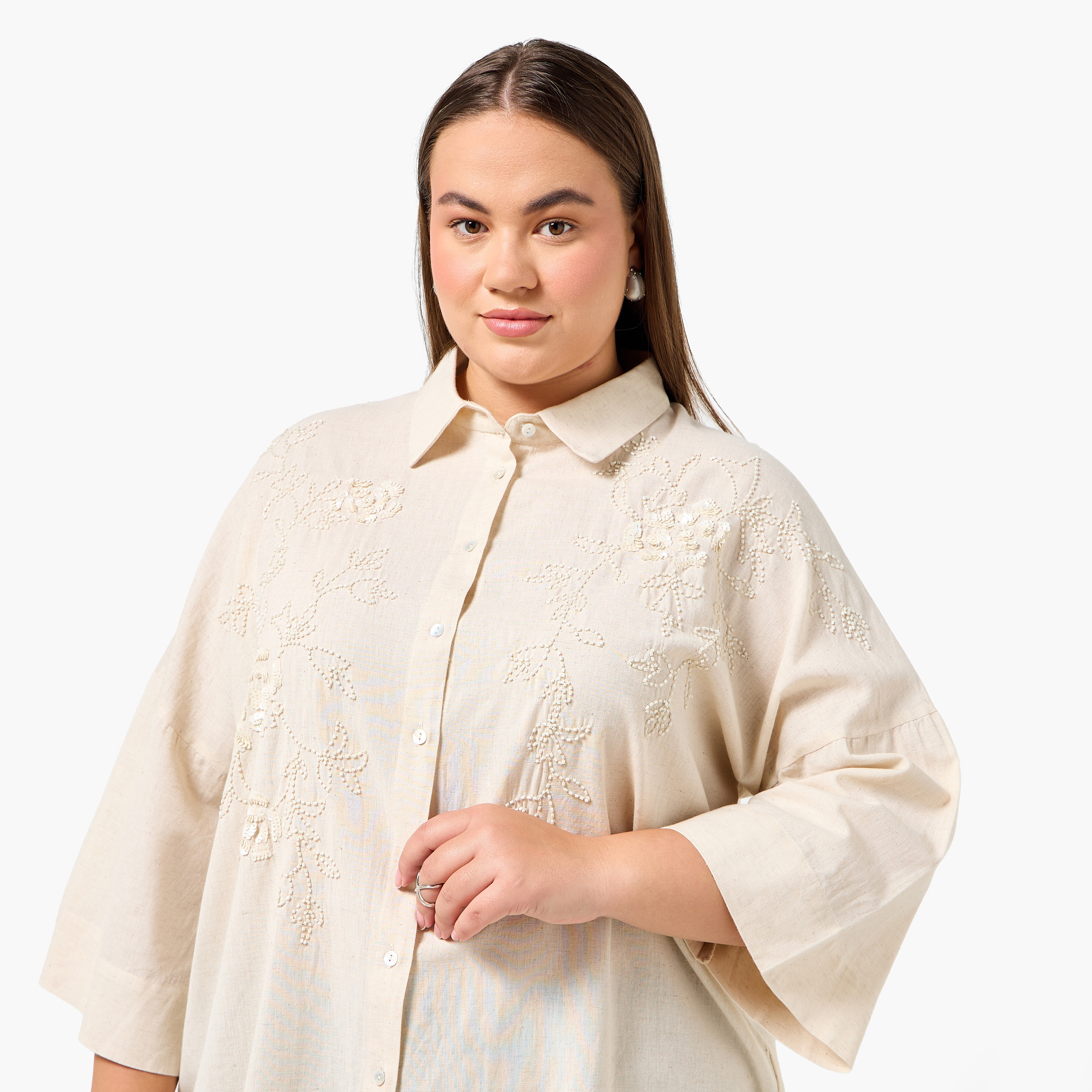 Ulla Popken Relaxed Fit Shirt with Embellishment-women-clothing-shirtsandblouses-shirts-image-5