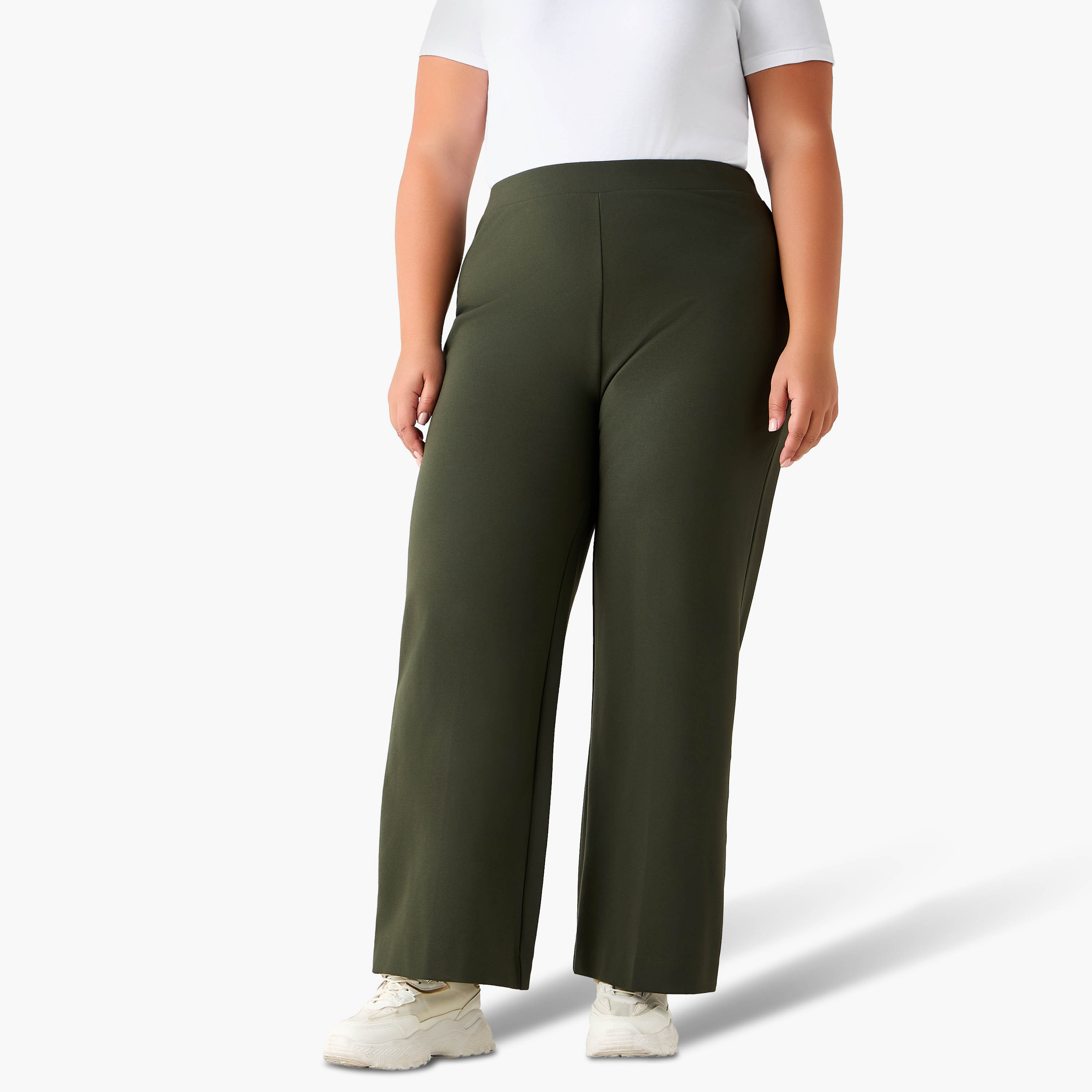 Ulla Popken Straight Fit Ponte Trousers-women-clothing-bottoms-trousers-image-2