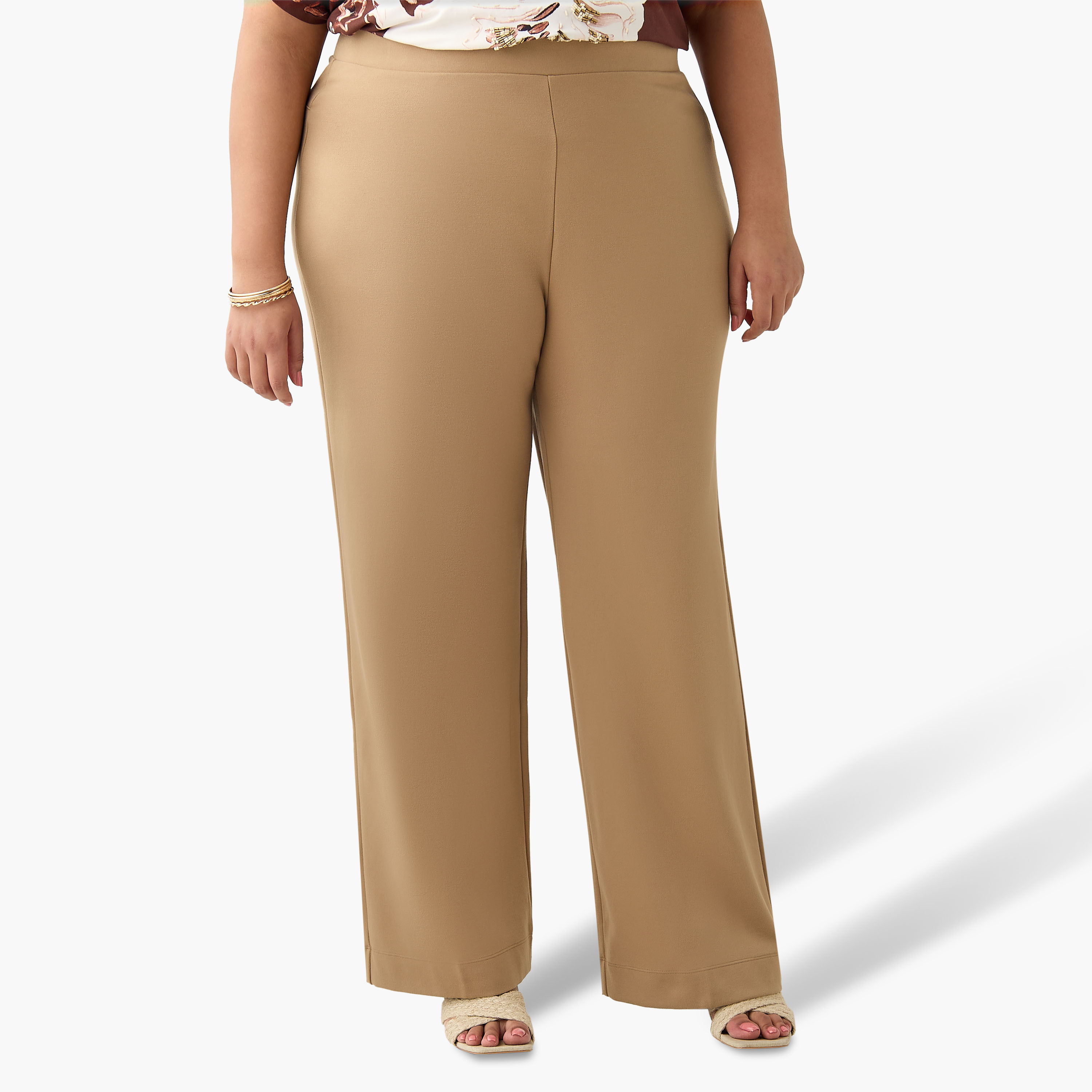 Ulla Popken Straight Fit Ponte Trousers-women-clothing-bottoms-trousers-image-2