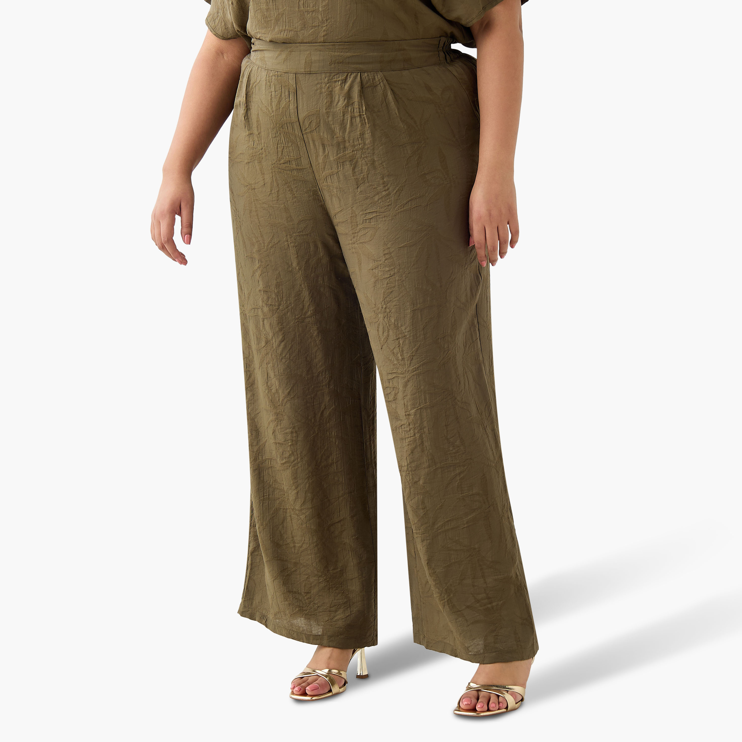 Ulla Popken Floral Jacquard Pants-women-clothing-coordsets-image-2