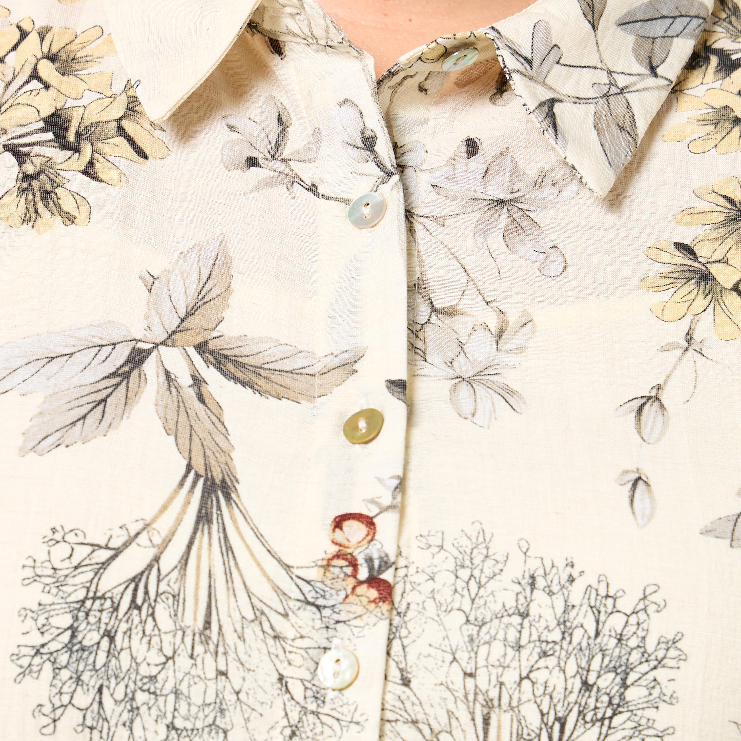 Ulla Popken Plus Size Floral Print Women Linen Blend Shirt Dress-women-clothing-dresses-image-3