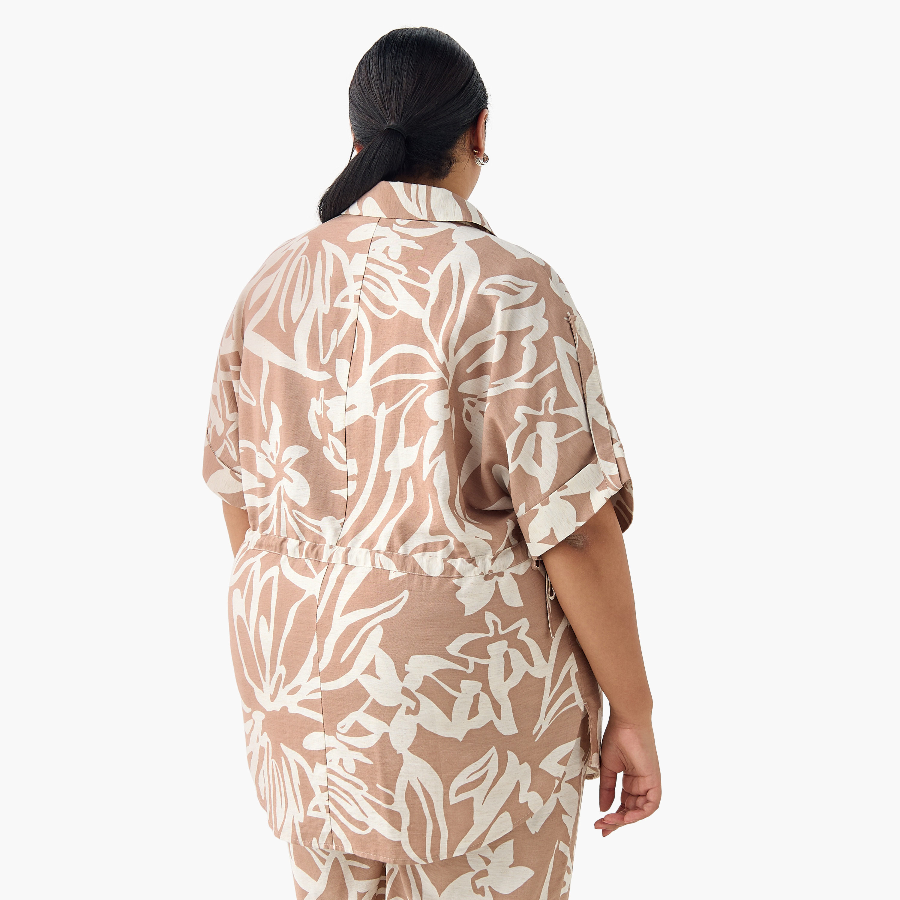 Ulla Popken Relaxed Fit Tie-Up Detail Shirt with Floral Print-women-clothing-shirtsandblouses-shirts-image-4