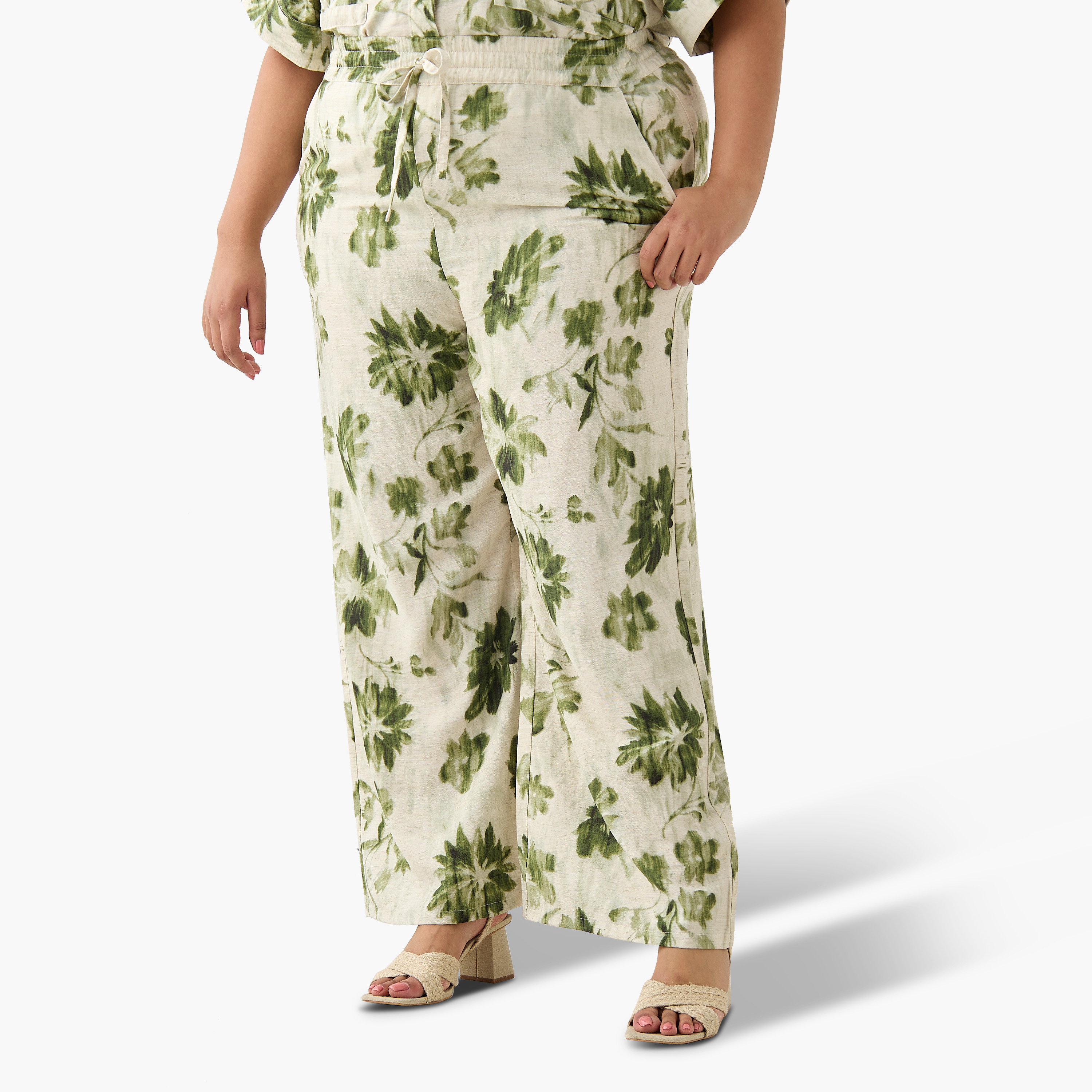 Ulla Popken Floral Print Pants-women-clothing-coordsets-image-2