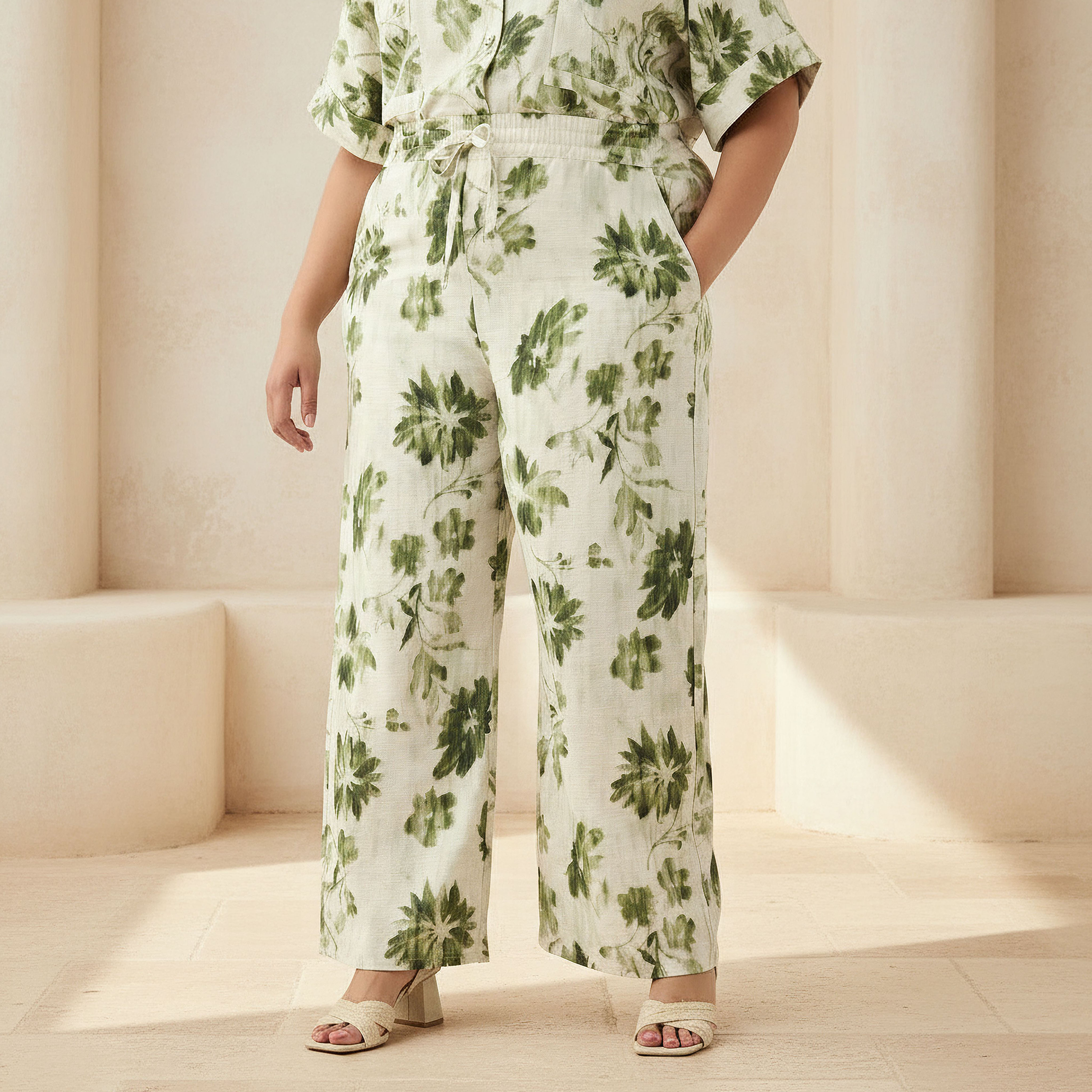 Ulla Popken Floral Print Pants-women-clothing-coordsets-image-1