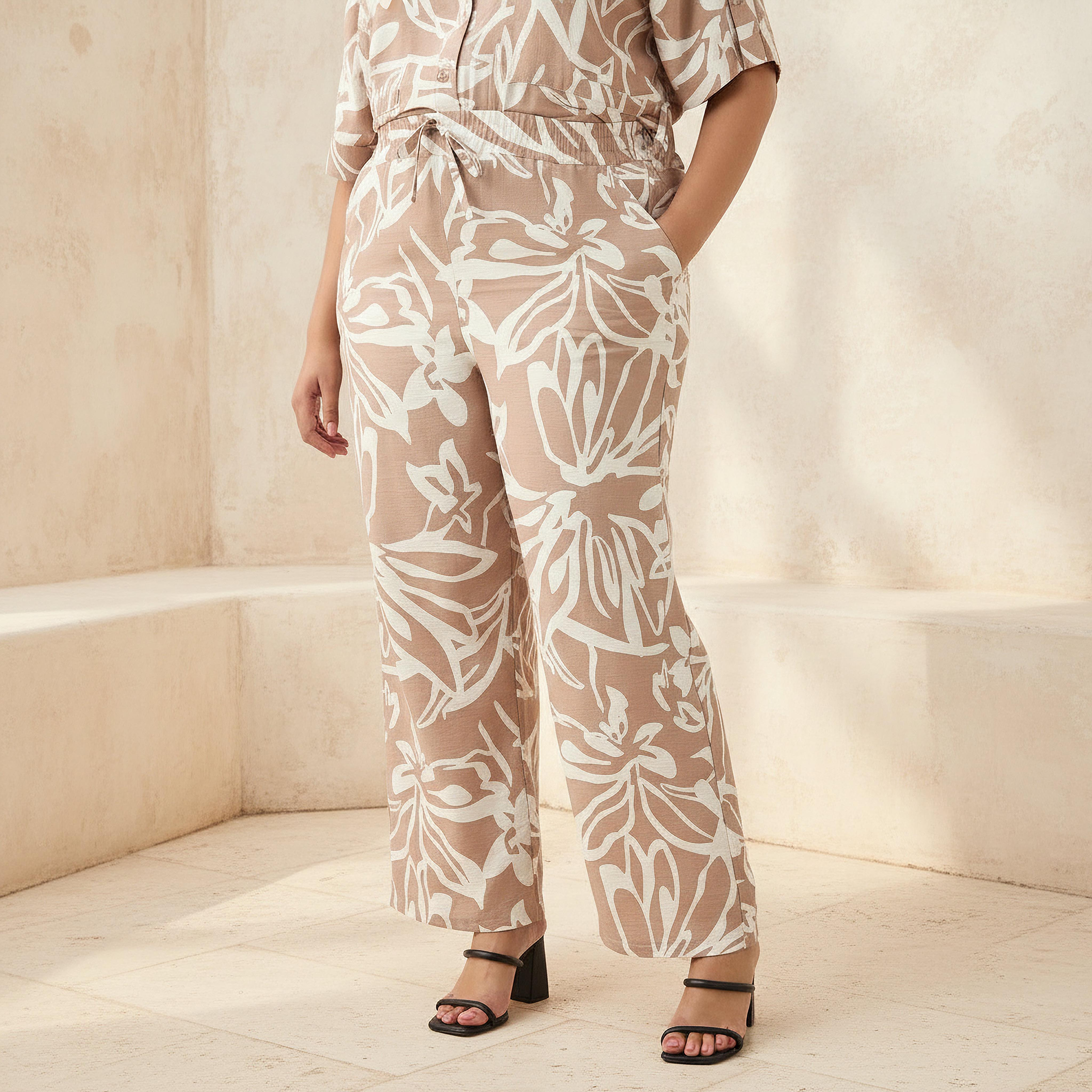 Ulla Popken Floral Print Pants-women-clothing-coordsets-image-1