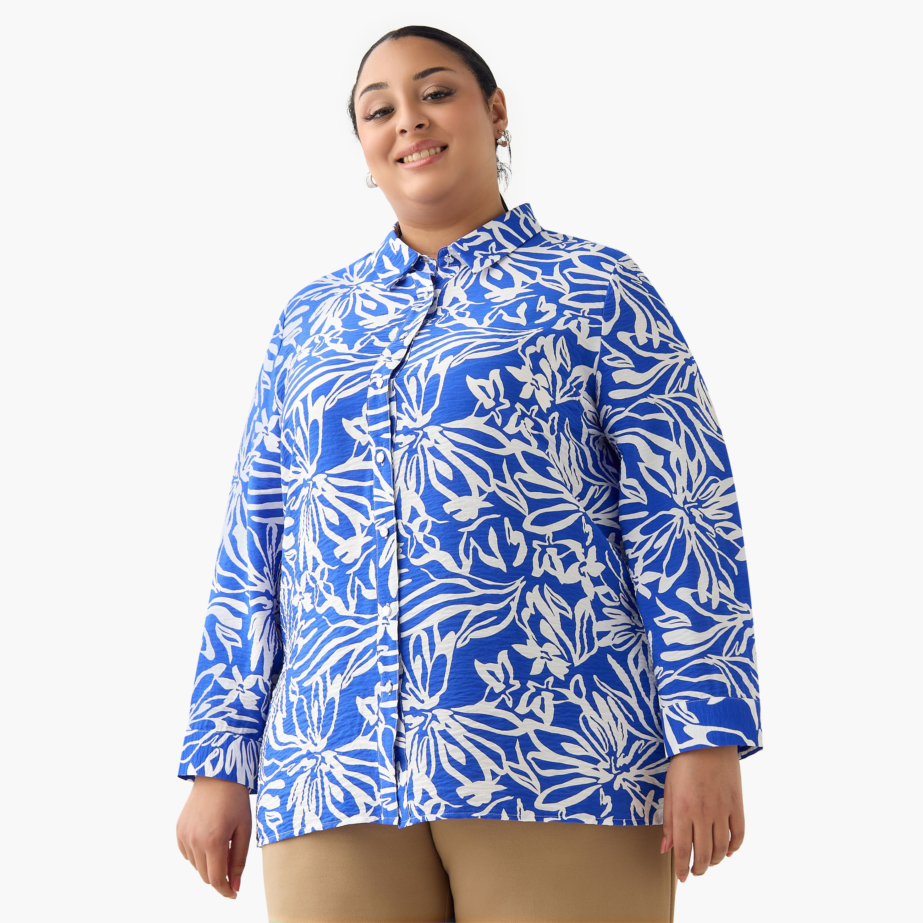 Ulla Popken Relaxed Fit Viscose Shirt with Floral Print-women-clothing-shirtsandblouses-shirts-image-2