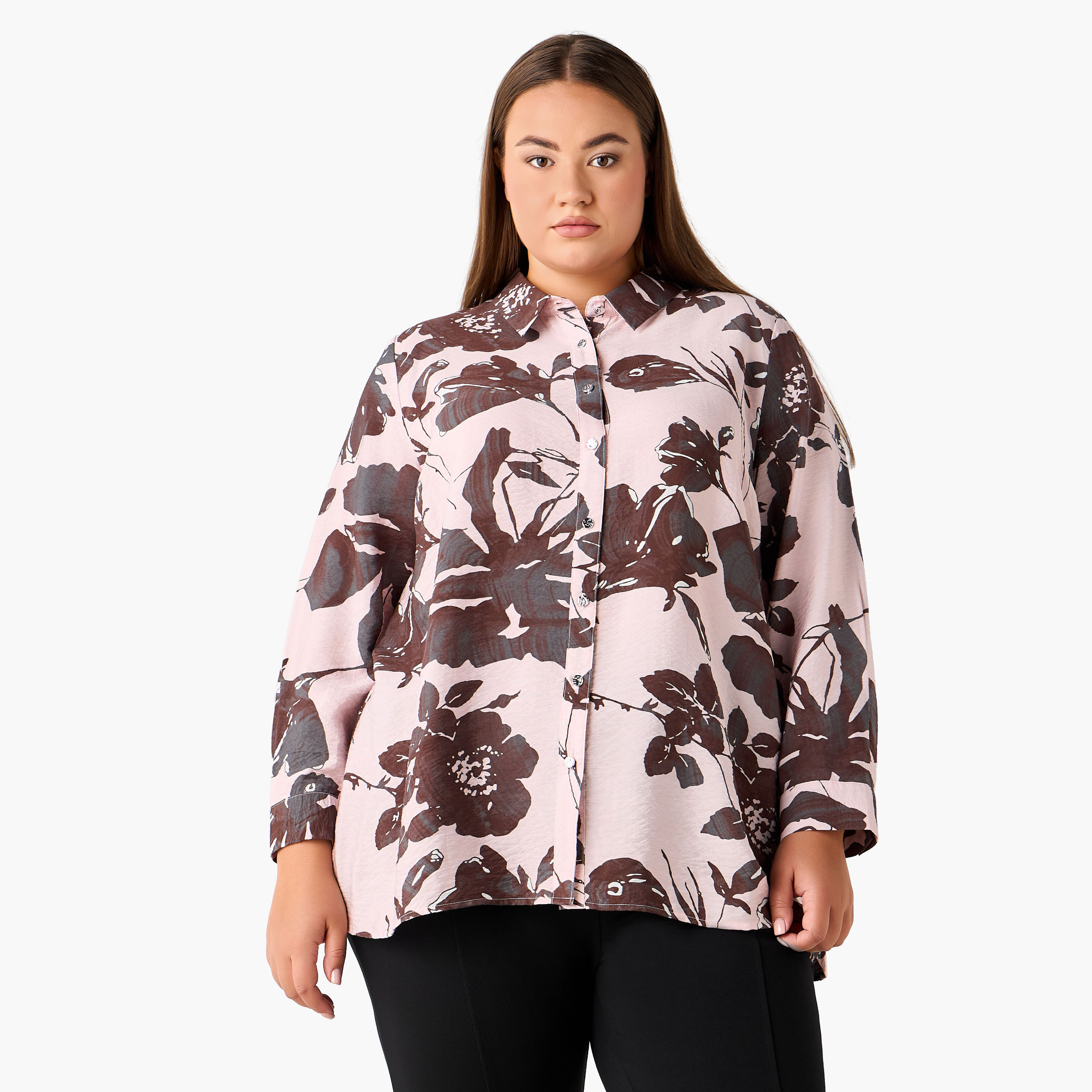 Ulla Popken Relaxed Fit Viscose Printed Shirt-women-clothing-shirtsandblouses-shirts-image-2
