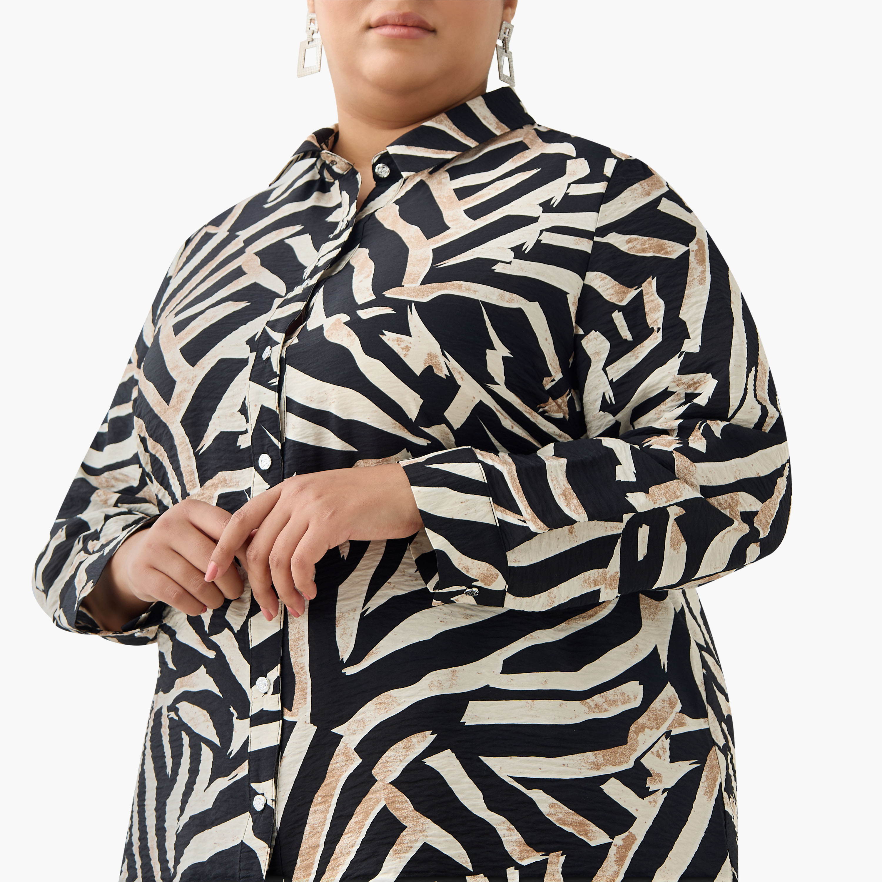 Ulla Popken Relaxed Fit Viscose Shirt with Abstract Print-women-clothing-shirtsandblouses-shirts-image-5