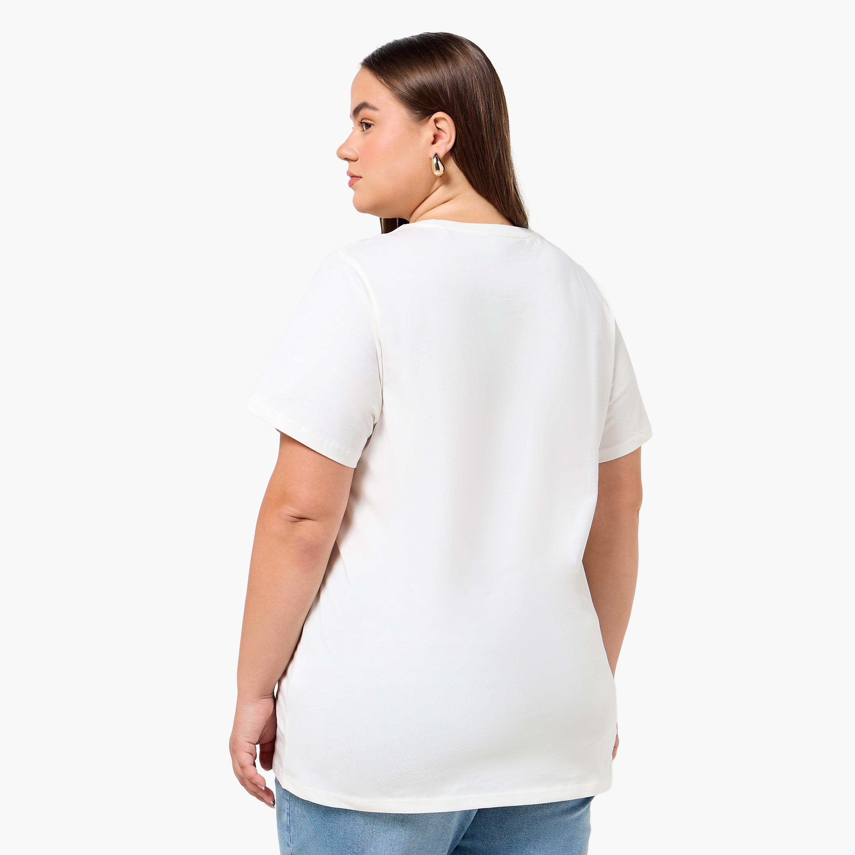 Ulla Popken Relaxed Fit Cotton T-shirt with Print-women-clothing-tshirts-image-3
