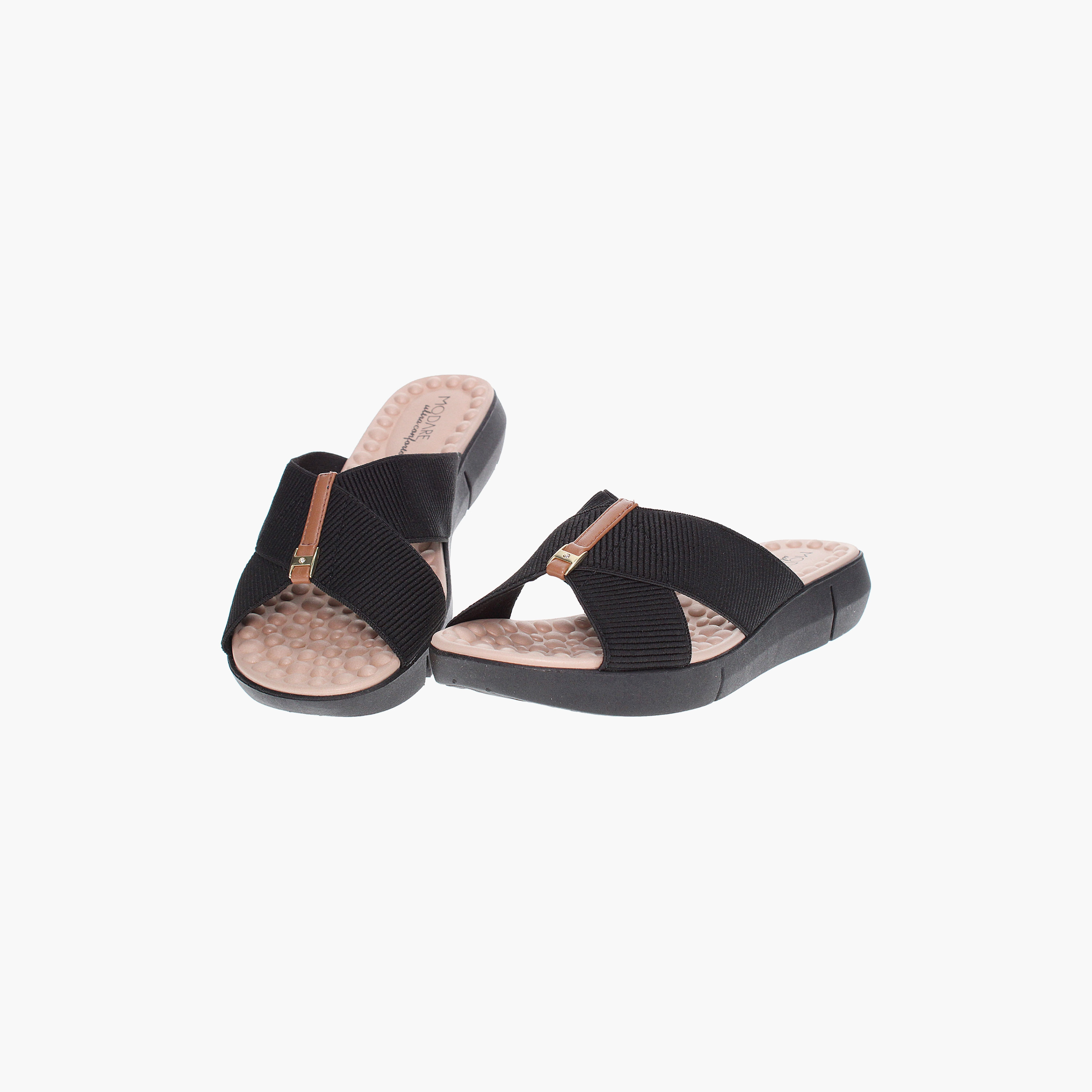 Modare by Geoomnii Women's Open Toe Flat Slide Sandals | 7142-101-26405-61877       -women-shoes-sandals-flats-image-1