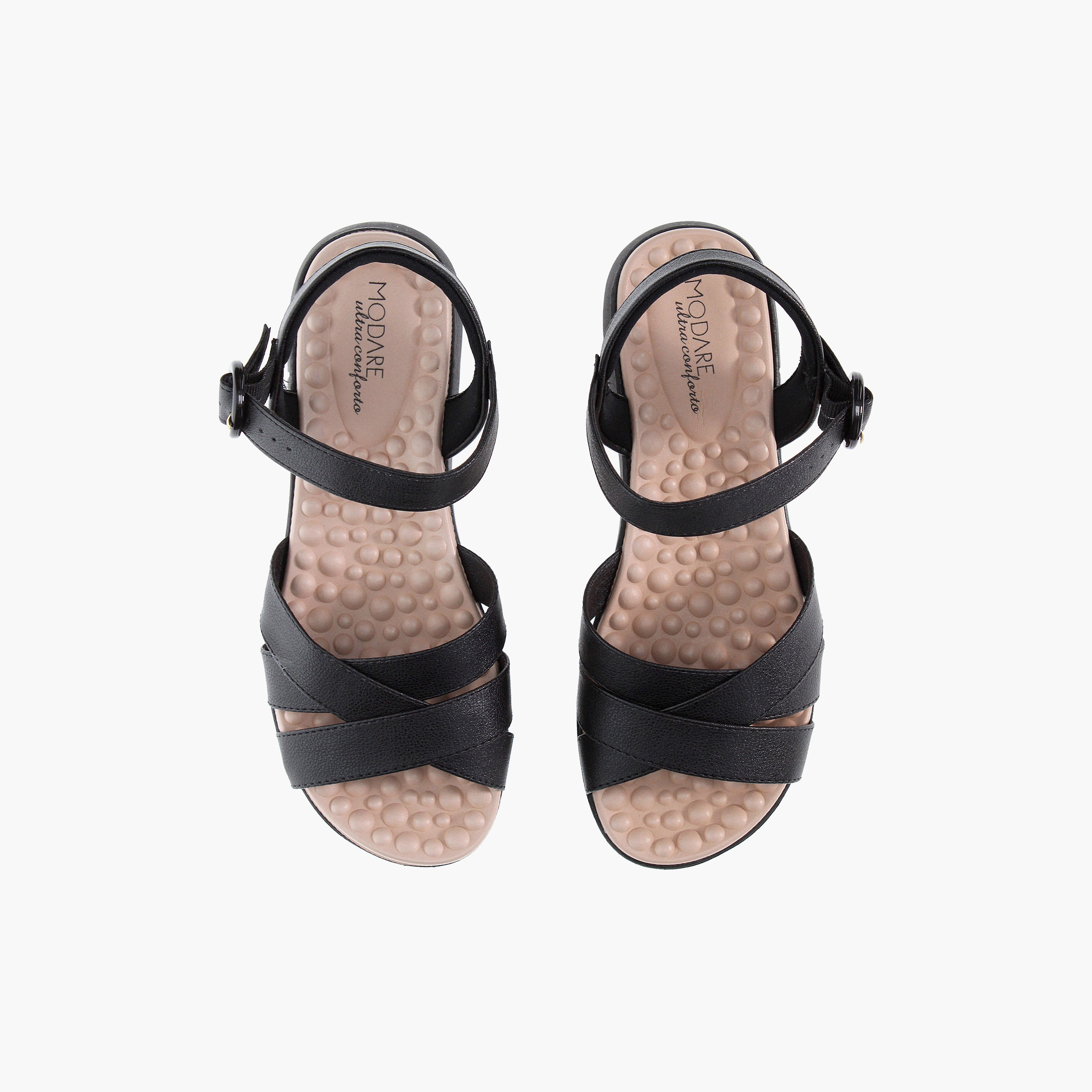 صندل نسائي مفتوح من الأمام بحزام متقاطع من مودير | 7142-124-21736-women-shoes-sandals-flats-image-5