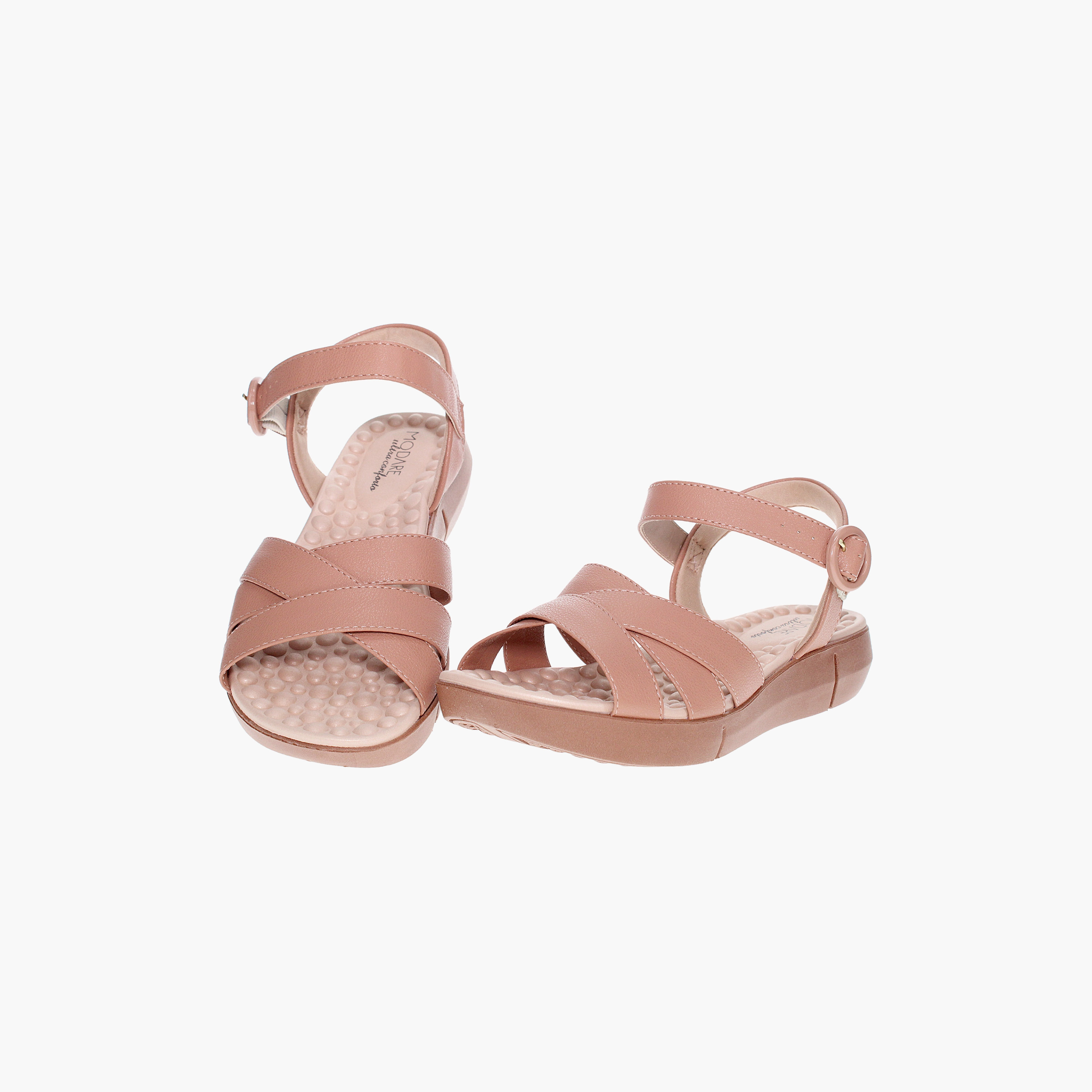 صندل نسائي مفتوح من الأمام بحزام متقاطع من مودير | 7142-124-21736-women-shoes-sandals-flats-image-6