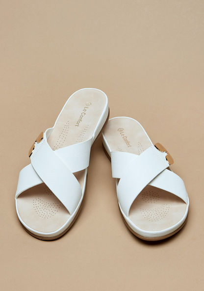 Le Confort Open Toe Slip-On Sandals-Women%27s Flat Sandals-image-1