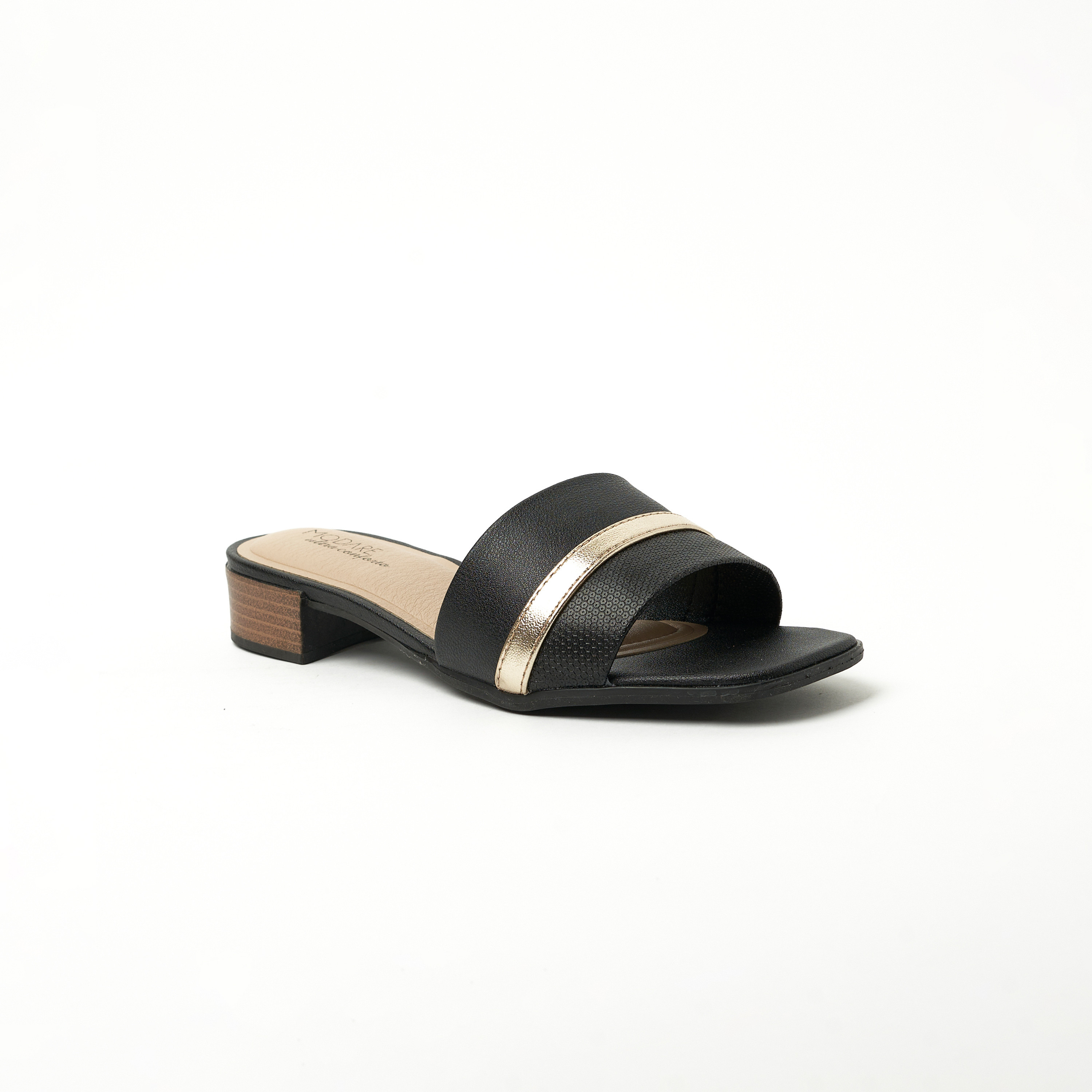 مودير- صندل نسائي سهل الارتداء كعب مربع بلمعة معدنية | 7169-114-25975-16579-women-shoes-heels-image-1