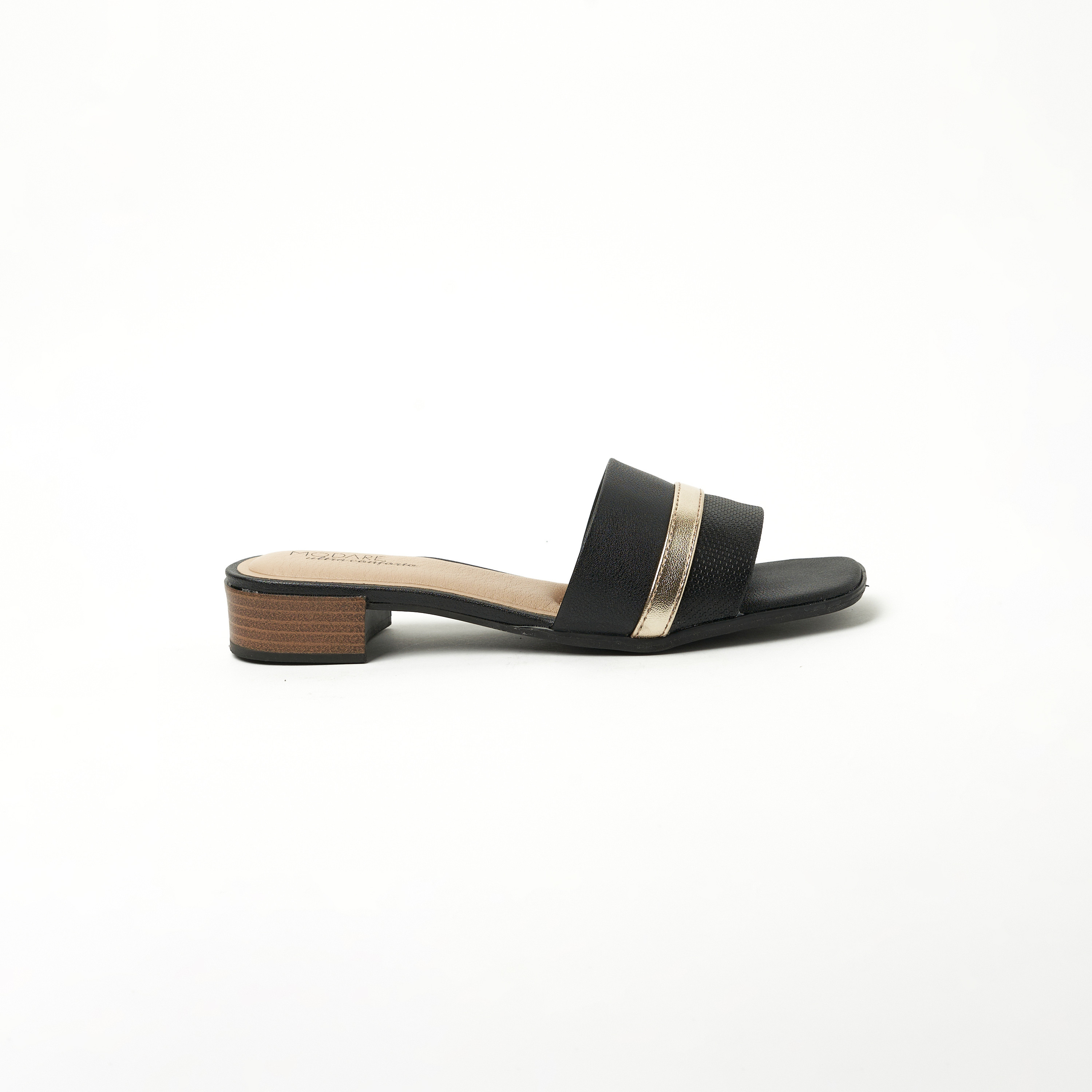 مودير- صندل نسائي سهل الارتداء كعب مربع بلمعة معدنية | 7169-114-25975-16579-women-shoes-heels-image-2