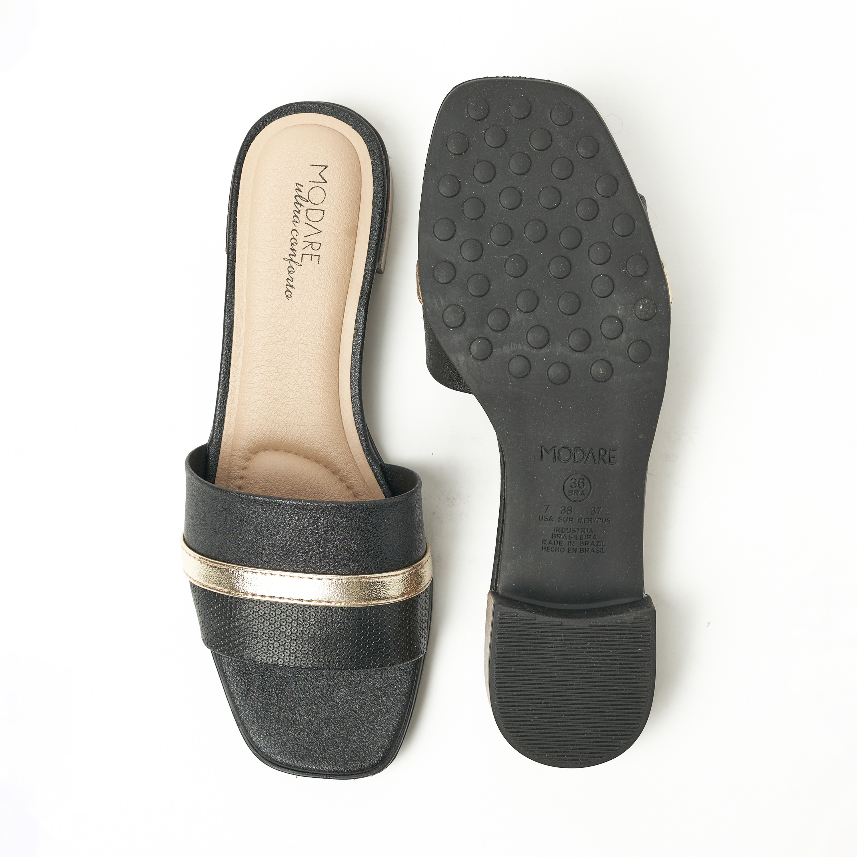 مودير- صندل نسائي سهل الارتداء كعب مربع بلمعة معدنية | 7169-114-25975-16579-women-shoes-heels-image-3