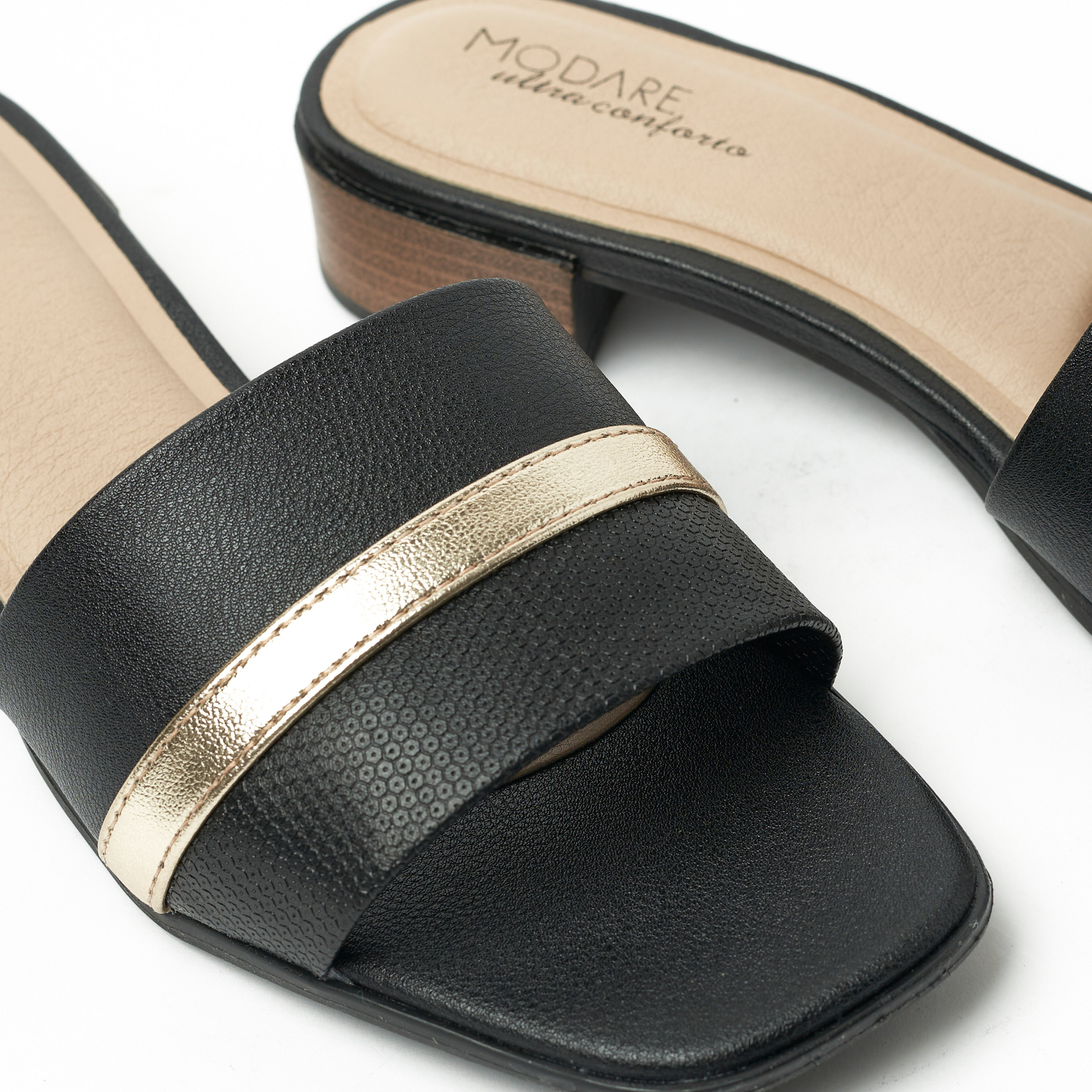 مودير- صندل نسائي سهل الارتداء كعب مربع بلمعة معدنية | 7169-114-25975-16579-women-shoes-heels-image-5
