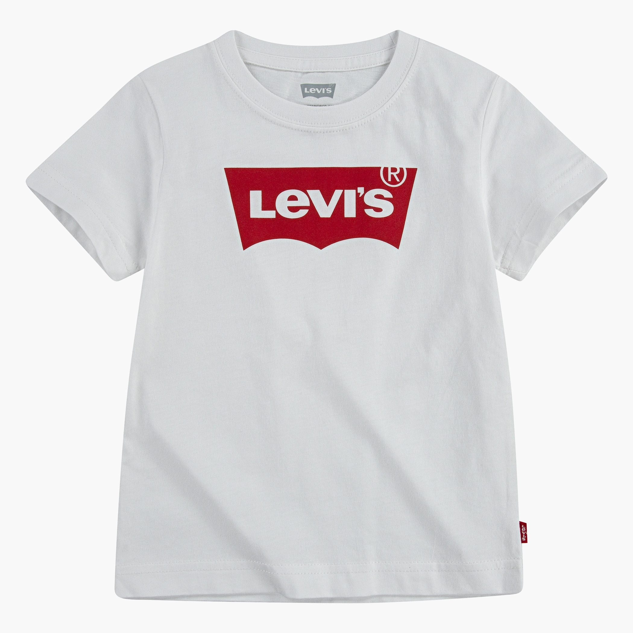 قميص ليوس بأكمام قصيرة وياقة دائرية وشعار أبيض للجنسين للأطفال الصغار-baby-boys-clothing-shirts-image-1