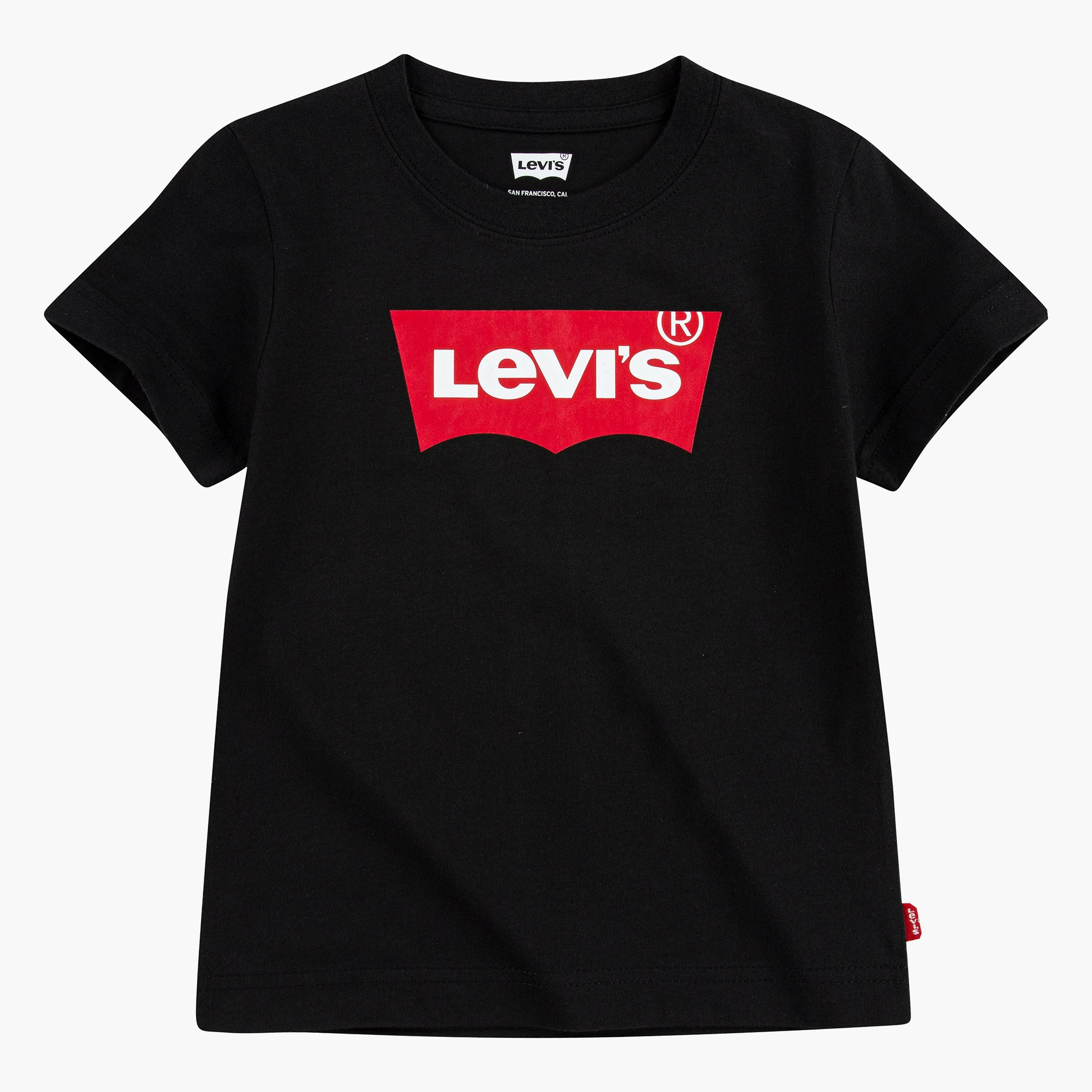 Levis Toddler Kids Unisex Black Logo Crew Neck Short Sleeves T-Shirt-baby-boys-clothing-shirts-image-1