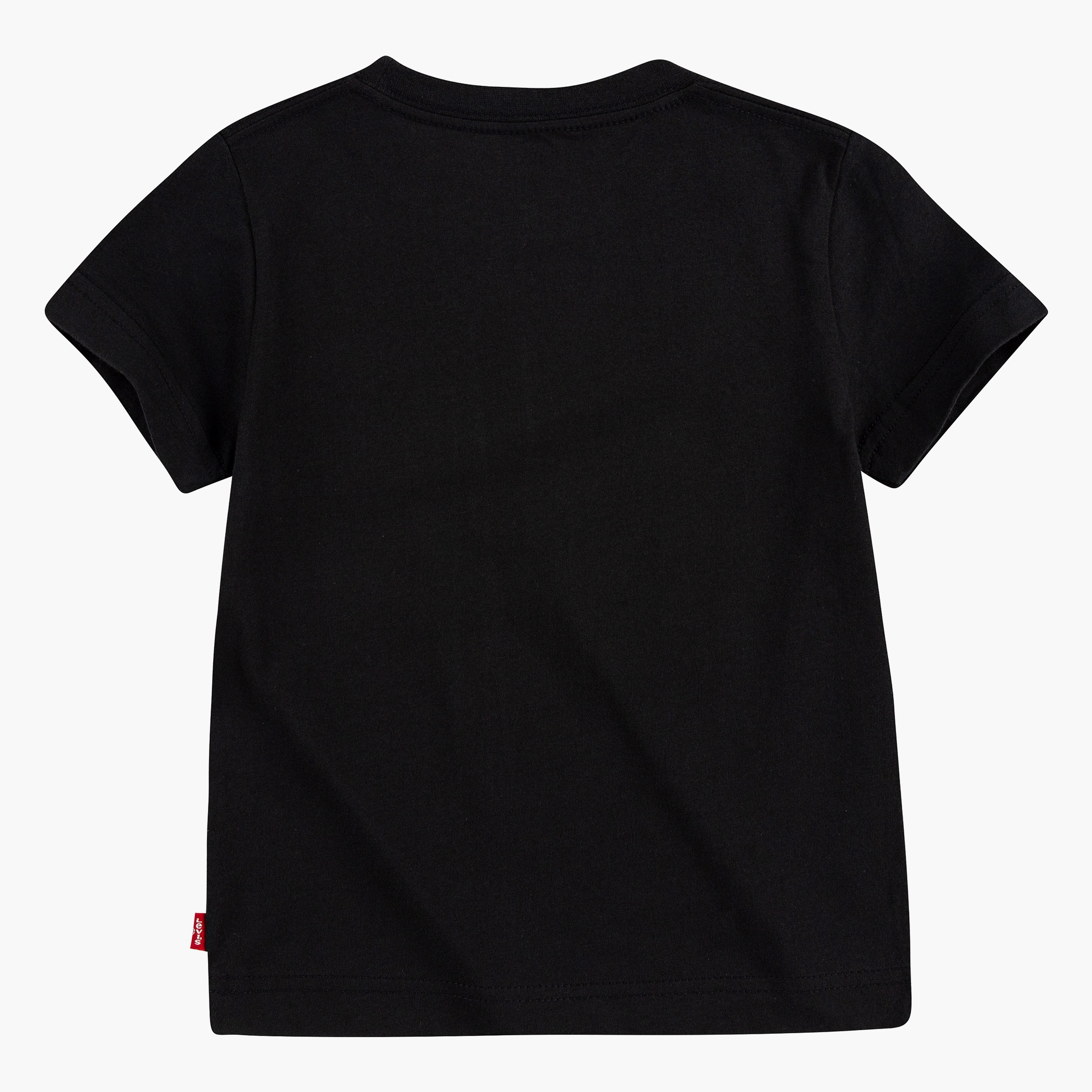 قميص ليوس بأكمام قصيرة وياقة دائرية وشعار أسود للجنسين للأطفال بسن المشي-baby-boys-clothing-shirts-image-2