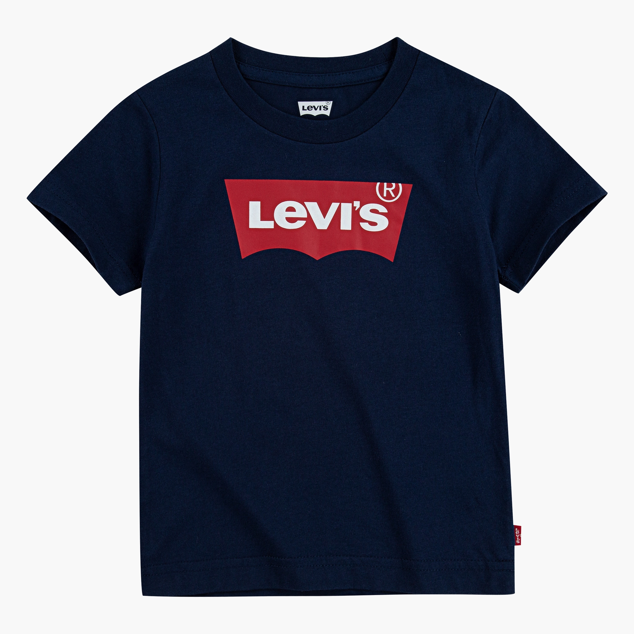 قميص ليوس بأكمام قصيرة وياقة دائرية وشعار أزرق كحلي للجنسين للأطفال الصغار-baby-boys-clothing-shirts-image-1