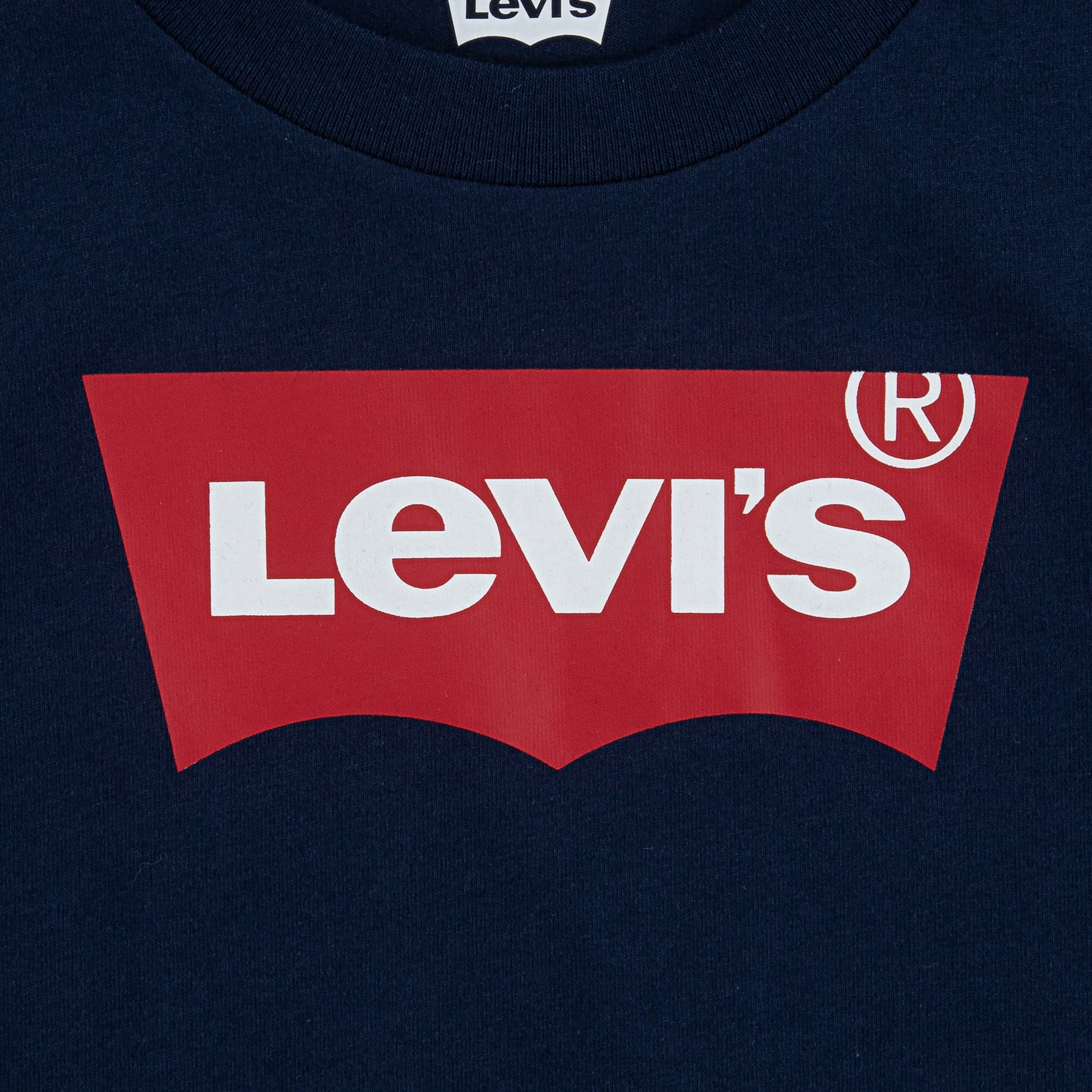 Levis Toddler Kids Unisex Navy Blue Logo Crew Neck Short Sleeves T-Shirt-baby-boys-clothing-shirts-image-3