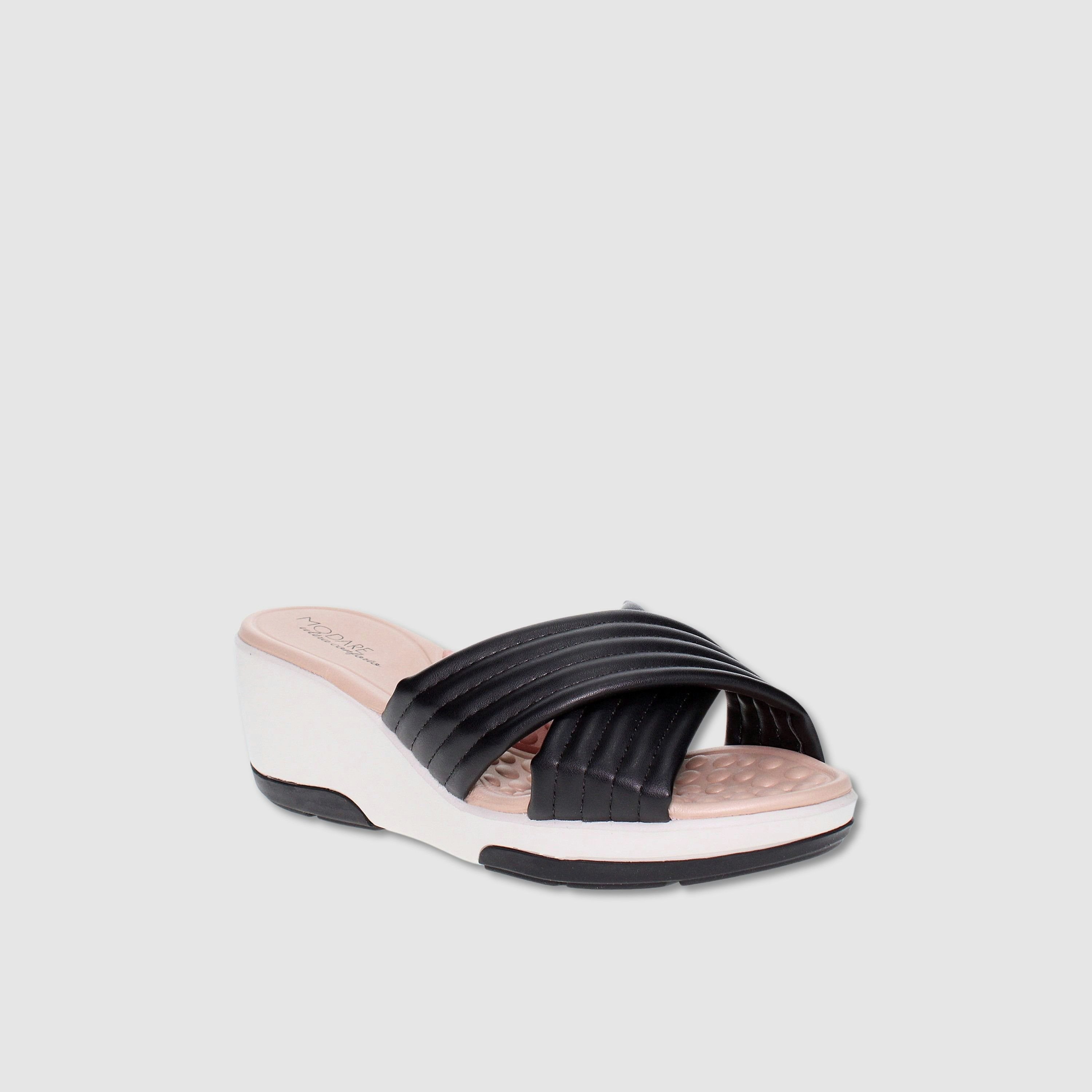 Modare by Geoomnii Women's Slip On Wedges | 7182-100-20980-15745         -women-shoes-heels-image-1