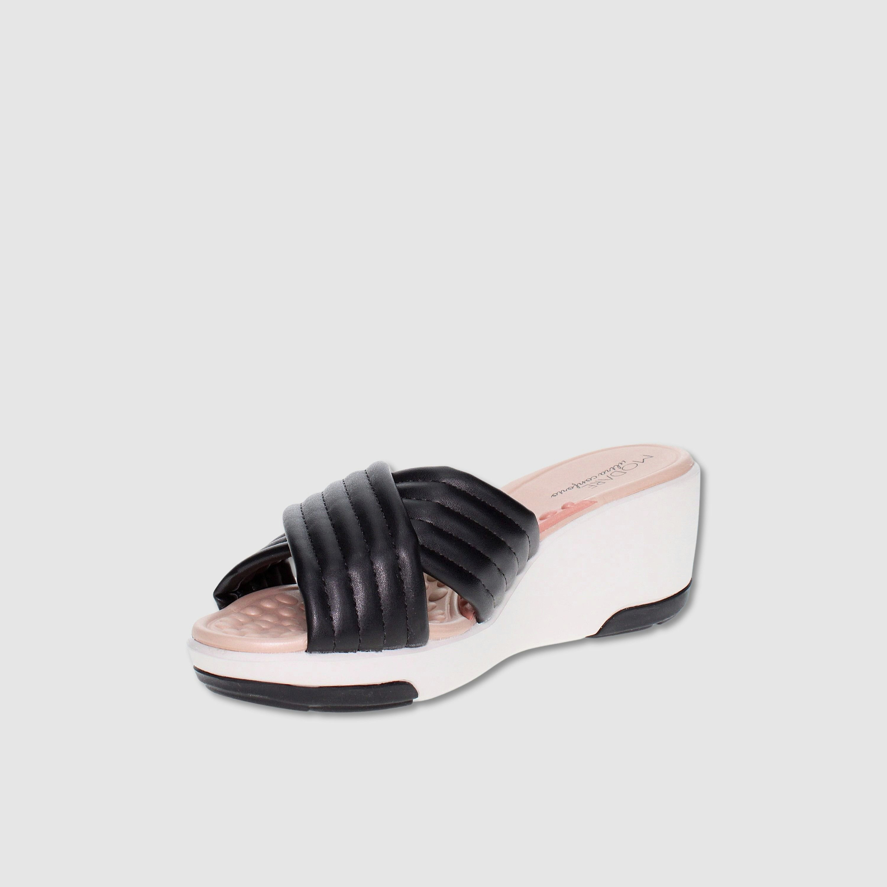 Modare by Geoomnii Women's Slip On Wedges | 7182-100-20980-15745         -women-shoes-heels-image-2