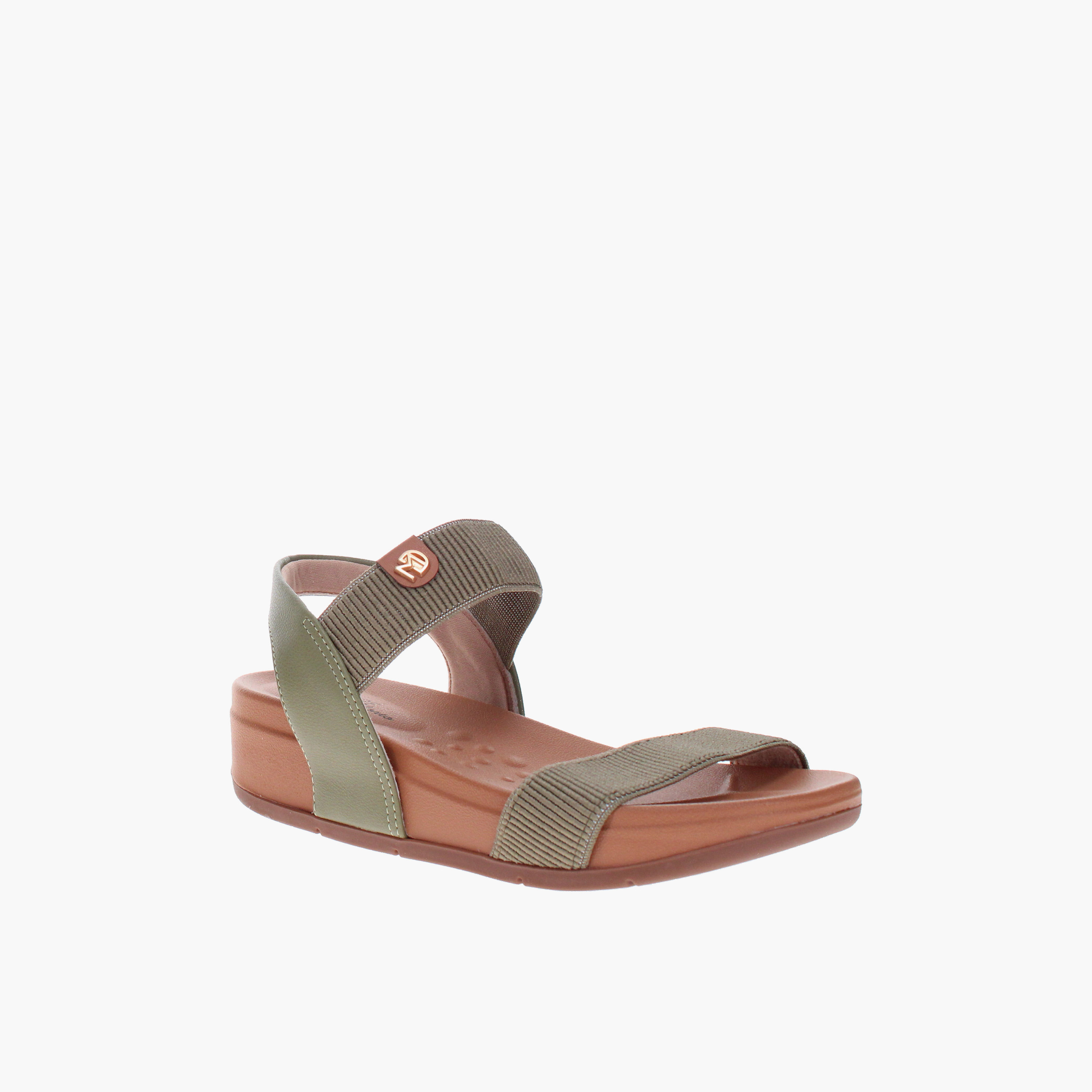 مودير - صندل جين1 للنساء مطاطي بنعل سميك وحزام مسطح | 7207-105-23124-104828-women-shoes-sandals-flats-image-1