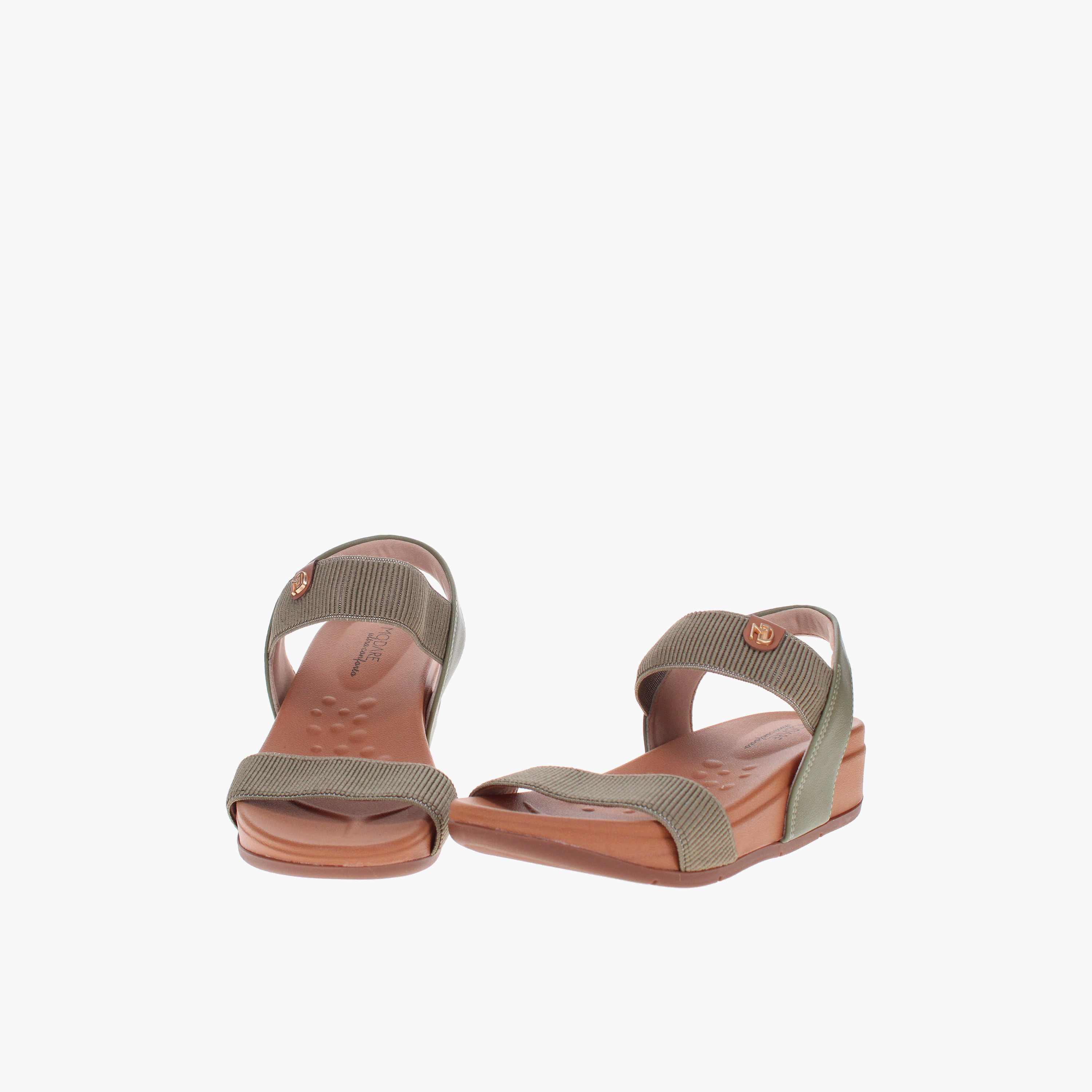 مودير - صندل جين1 للنساء مطاطي بنعل سميك وحزام مسطح | 7207-105-23124-104828-women-shoes-sandals-flats-image-4