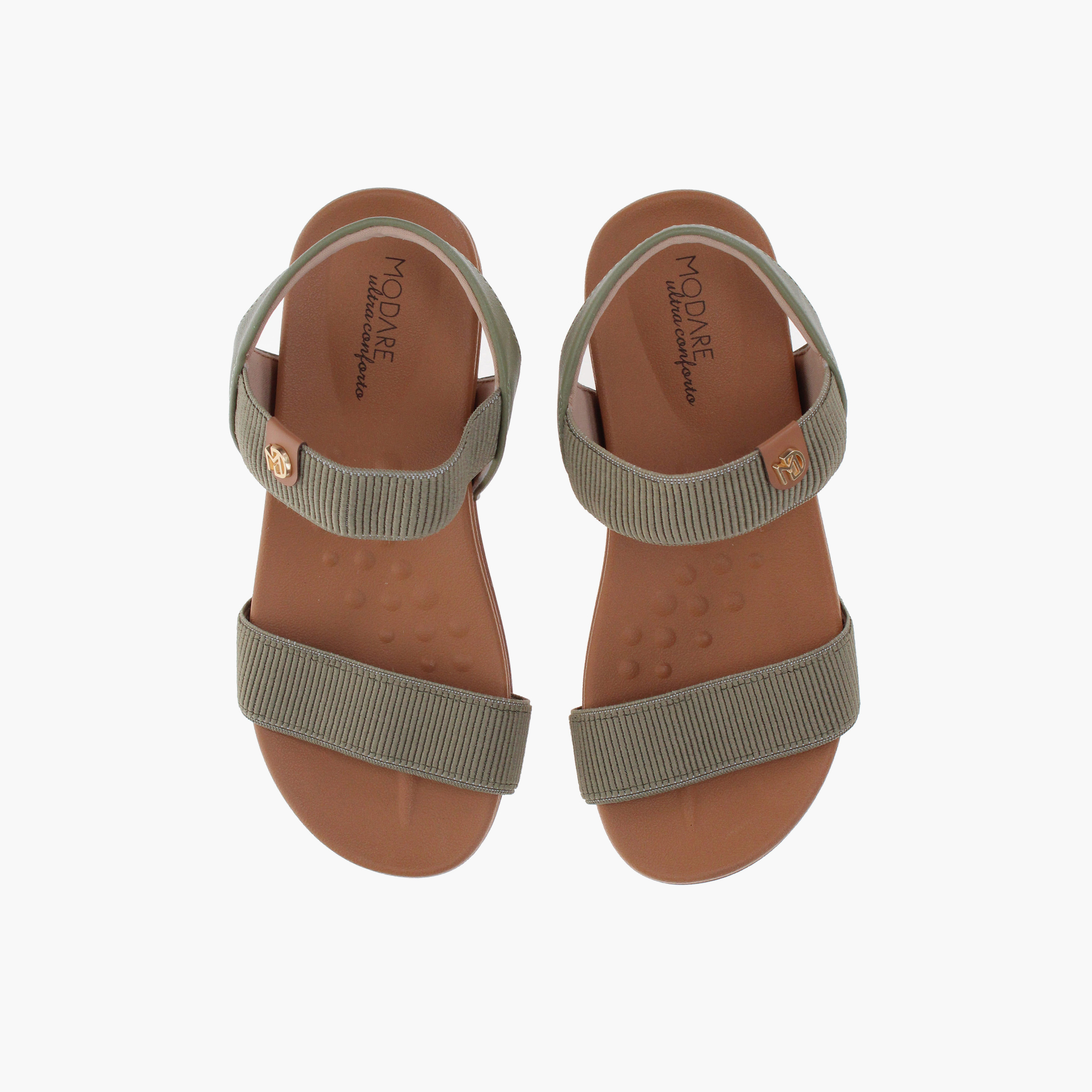 مودير - صندل جين1 للنساء مطاطي بنعل سميك وحزام مسطح | 7207-105-23124-104828-women-shoes-sandals-flats-image-5