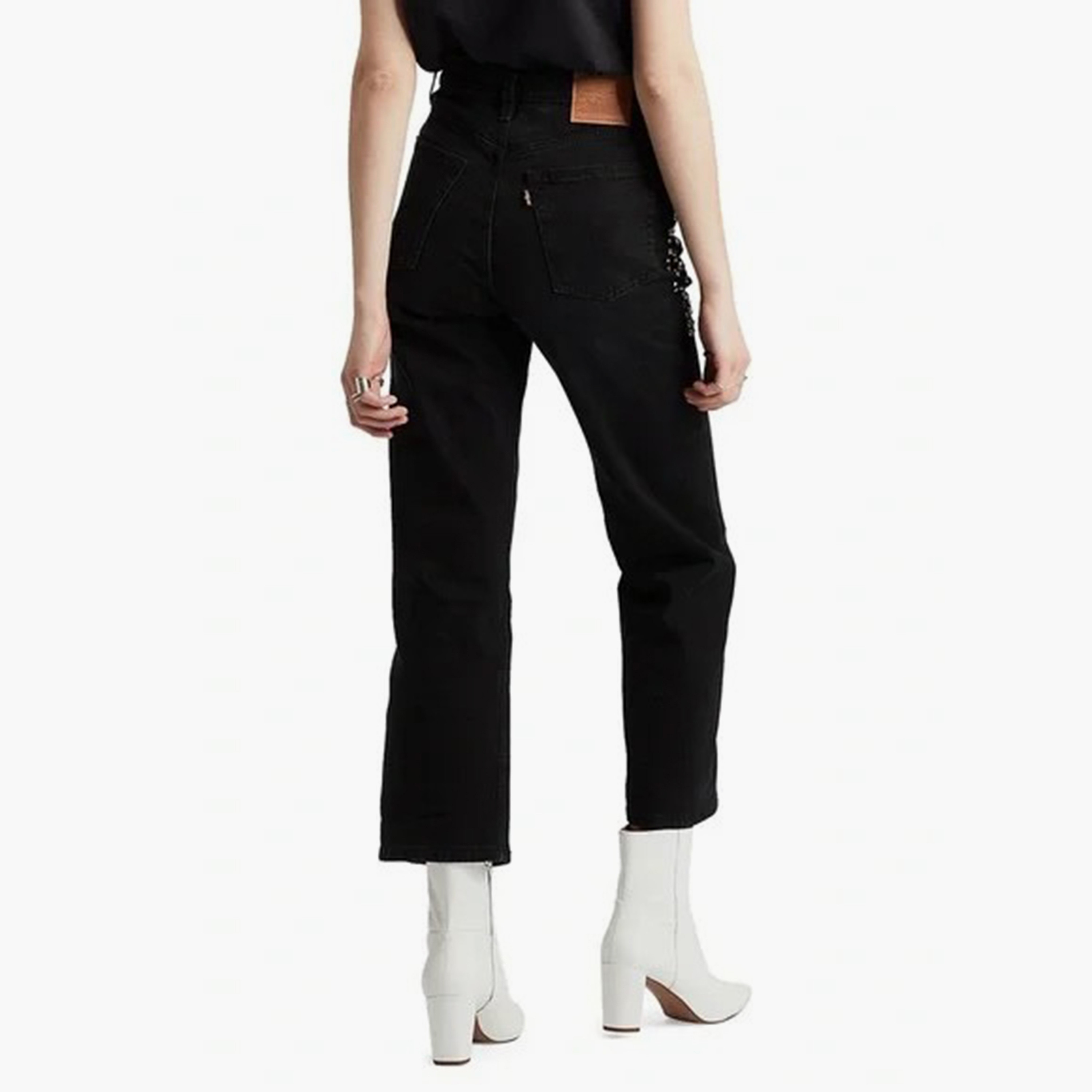 Levi's Straight Fit Black 5 Pockets Women's Jeans-women-clothing-bottoms-jeans-image-3