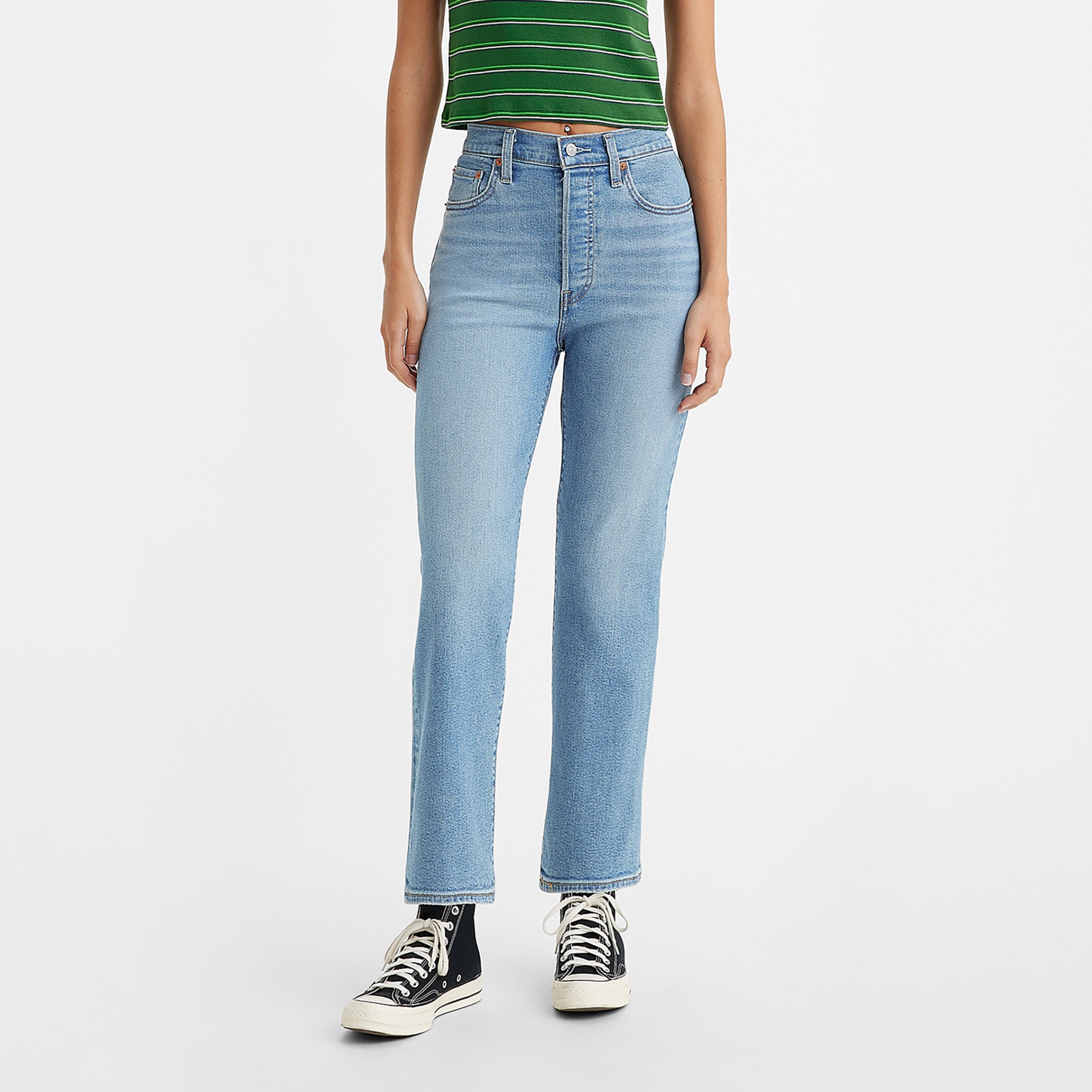 Levi's Straight Fit Blue 5 Pockets Women's Jeans-women-clothing-bottoms-jeans-image-1