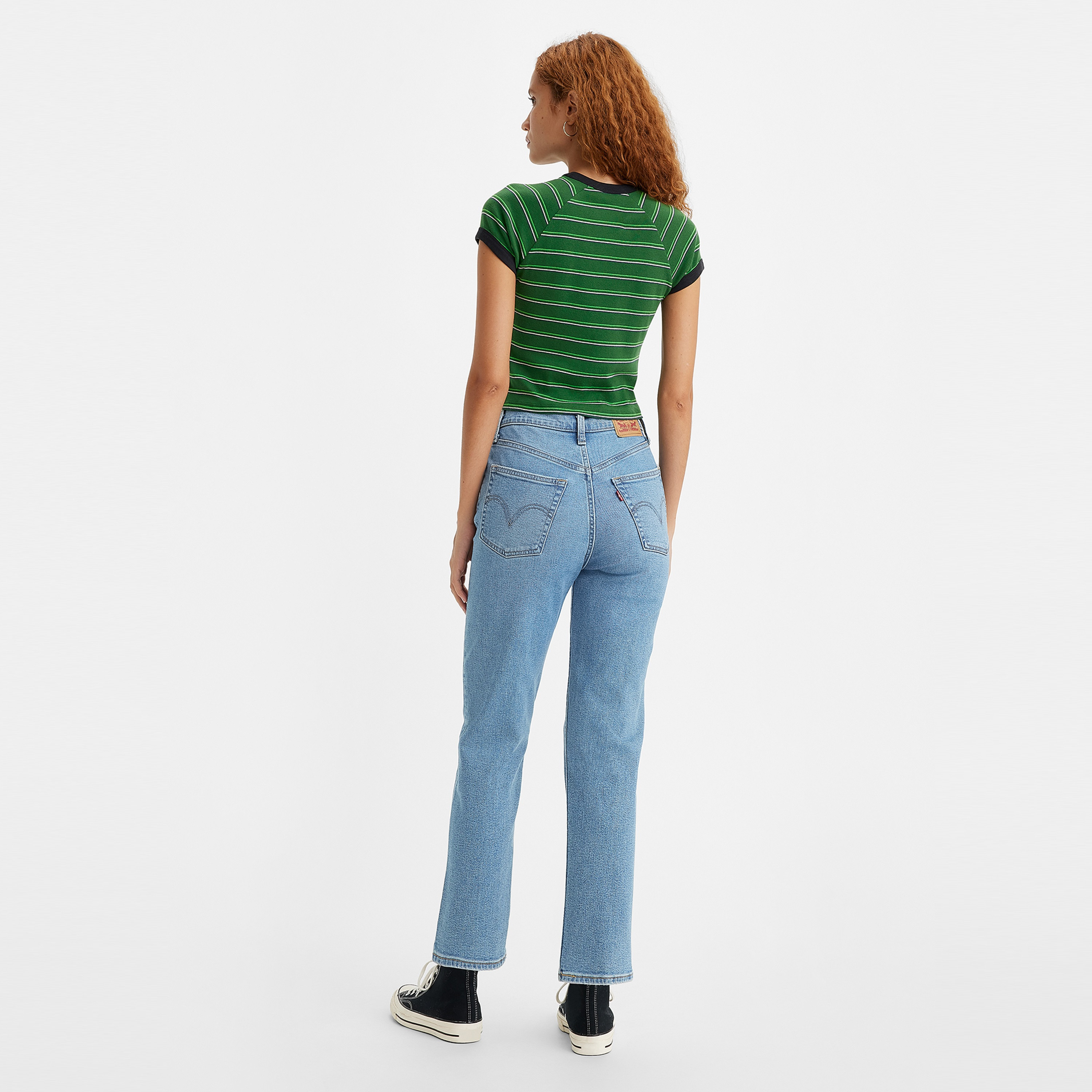 Levi's Straight Fit Blue 5 Pockets Women's Jeans-women-clothing-bottoms-jeans-image-3