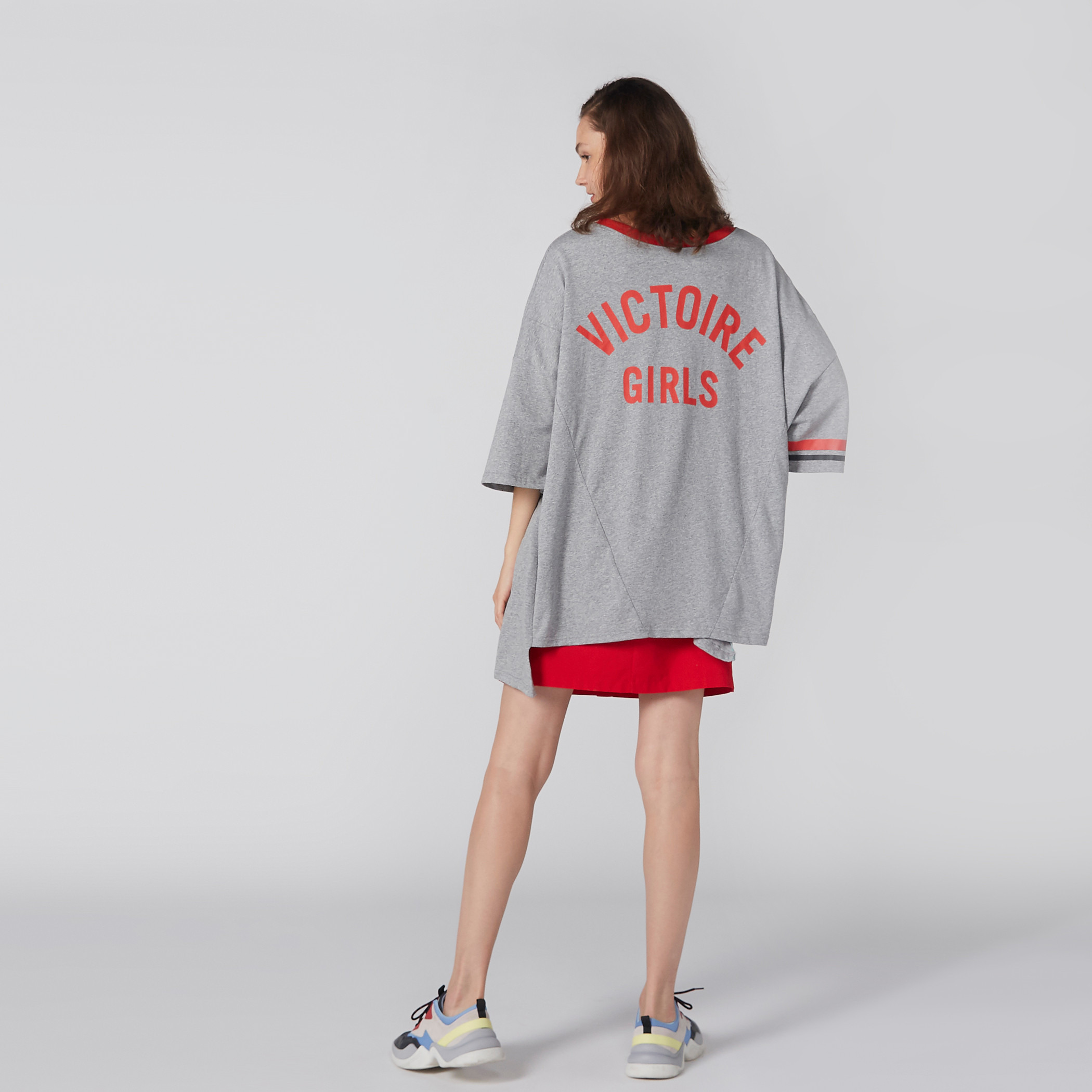 Printed Oversized T-Shirt with Flared Sleeves and Round Neck-women-clothing-tshirts-image-4