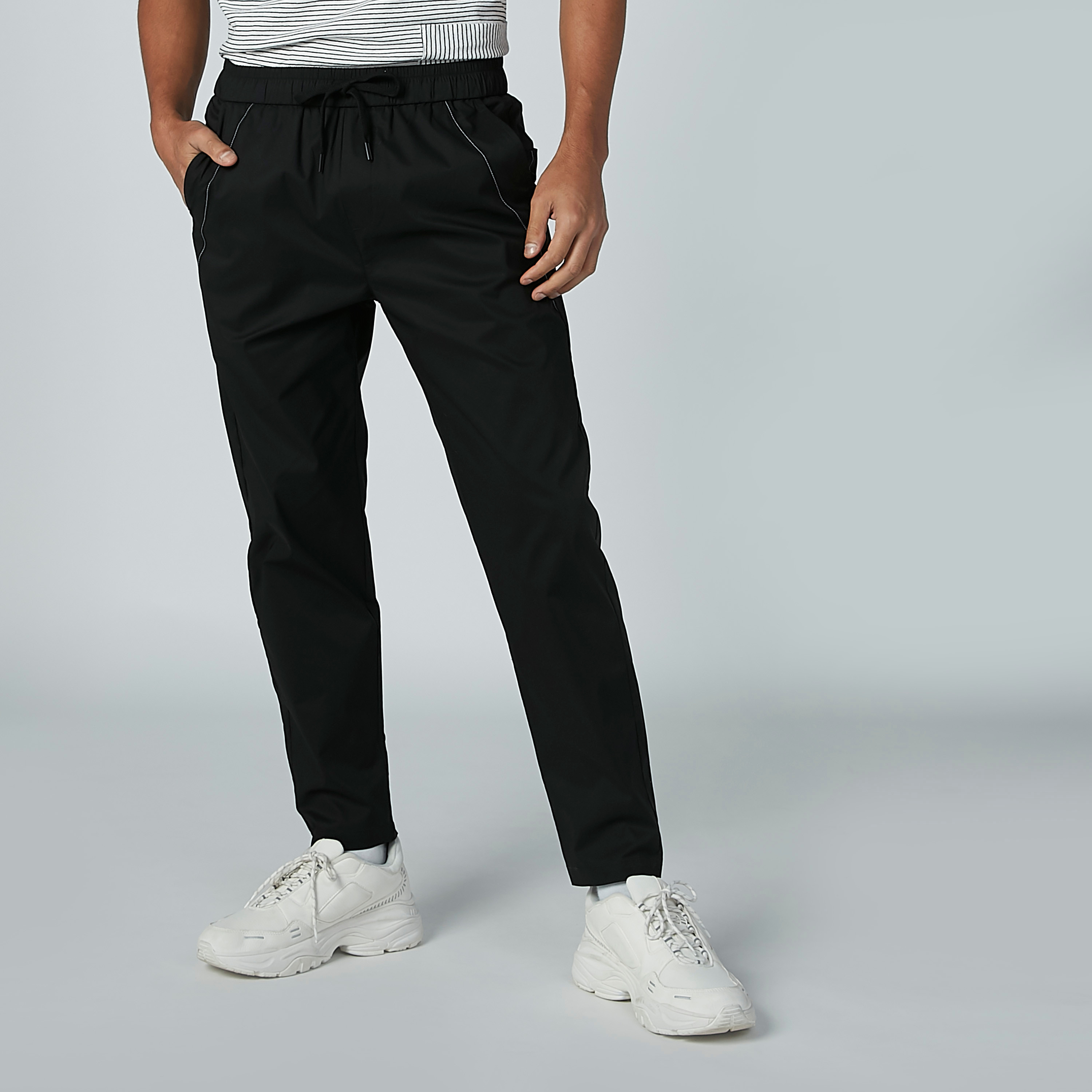 Plain Trousers with Pocket Detail and Drawstring-men-clothing-bottoms-trousersandchinos-trousers-image-3