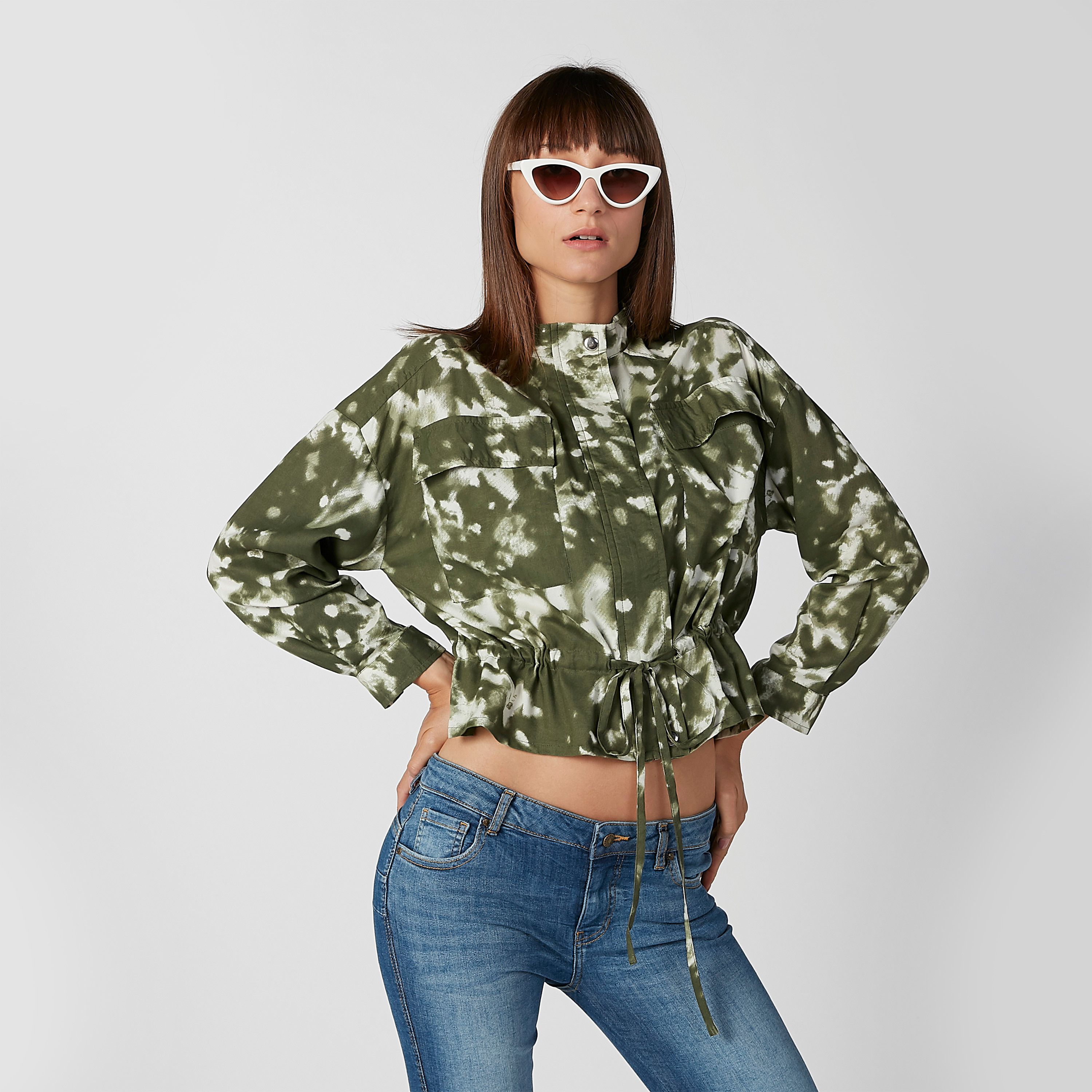 جاكيت جينز مستدام بأكمام طويلة وأربطة -women-winterwear-coatsandjackets-jackets-image-6