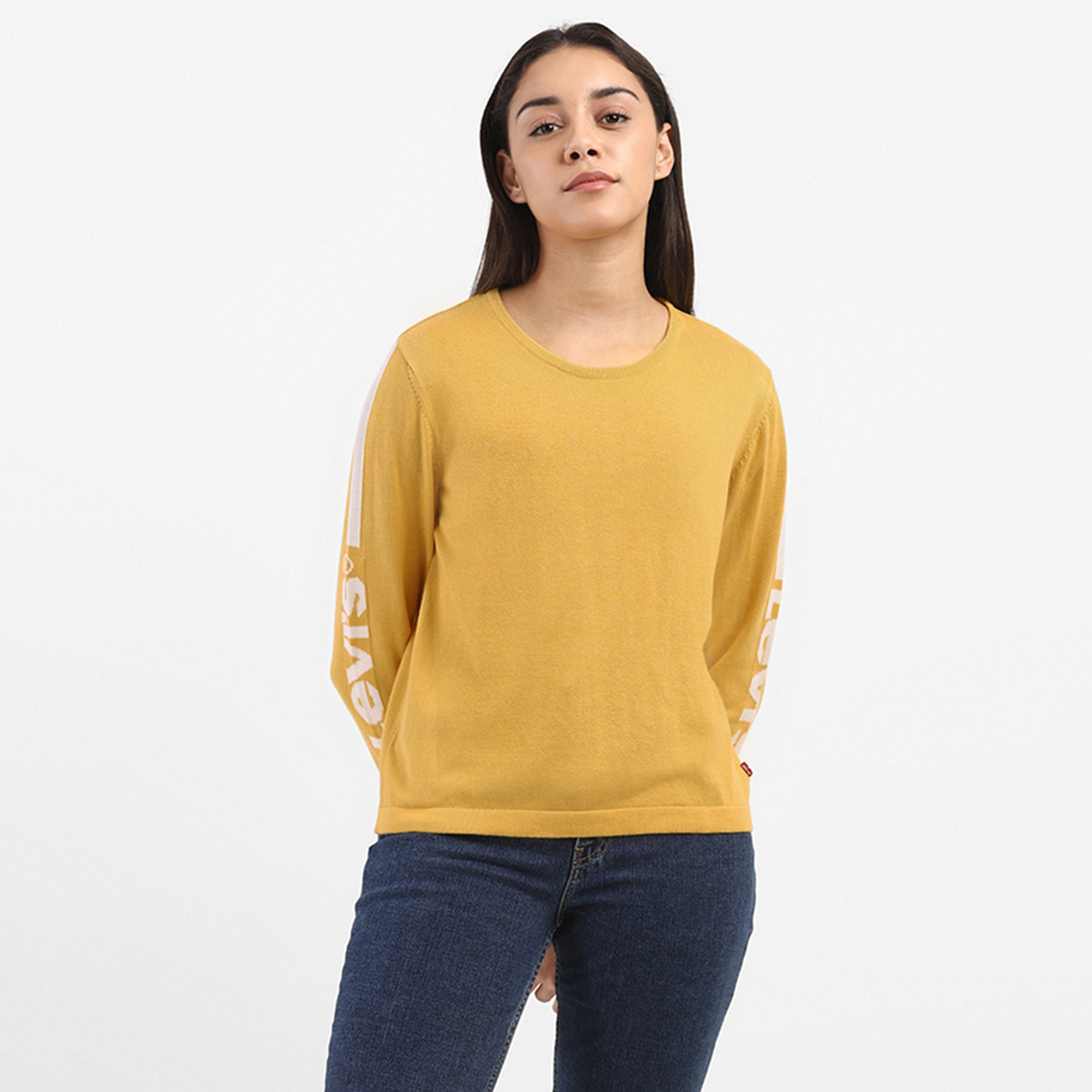 Levi's Printed Round Neck Long Sleeves Women's T-Shirt-women-clothing-tshirts-image-1