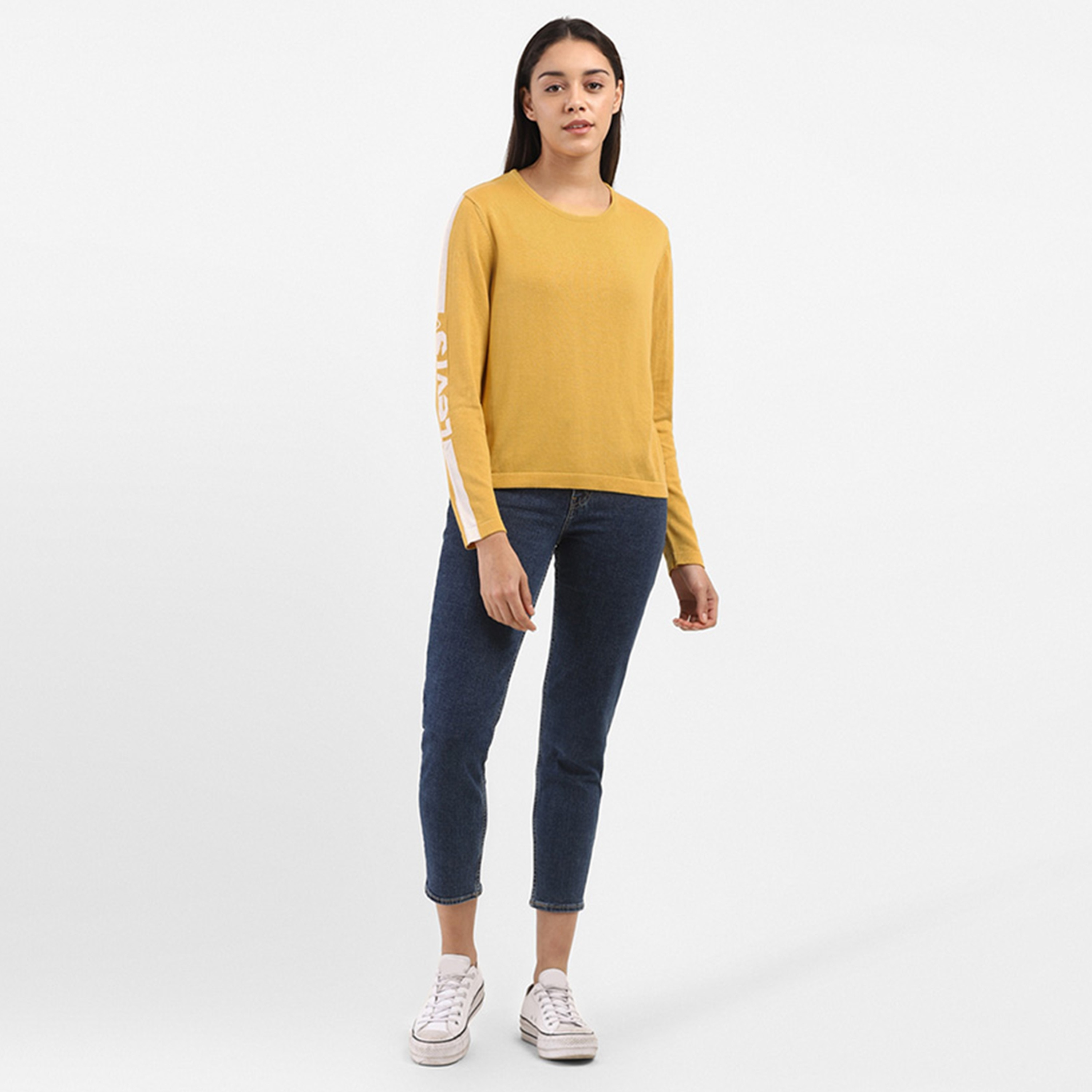Levi's Printed Round Neck Long Sleeves Women's T-Shirt-women-clothing-tshirts-image-2