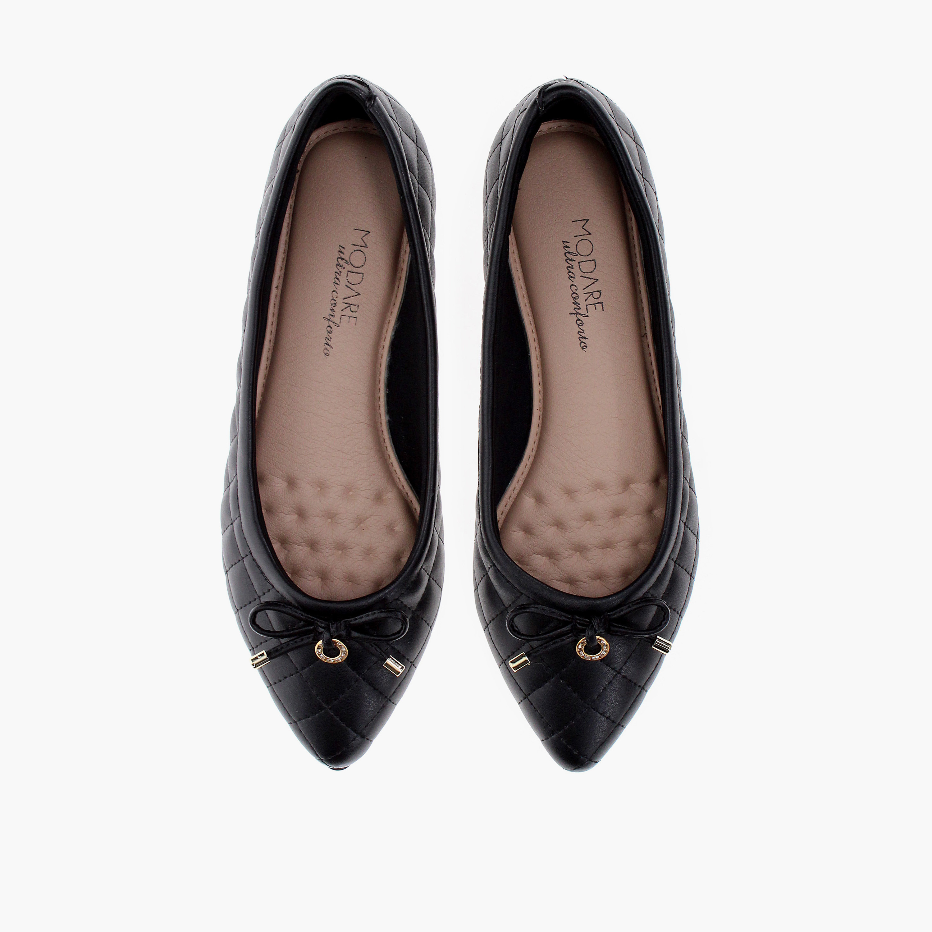 مودير- حذاء بلارينا كنان مقدمة مدببة سهل الارتداء للنساء | 7334-232-18462-15745-women-shoes-ballerinas-image-2