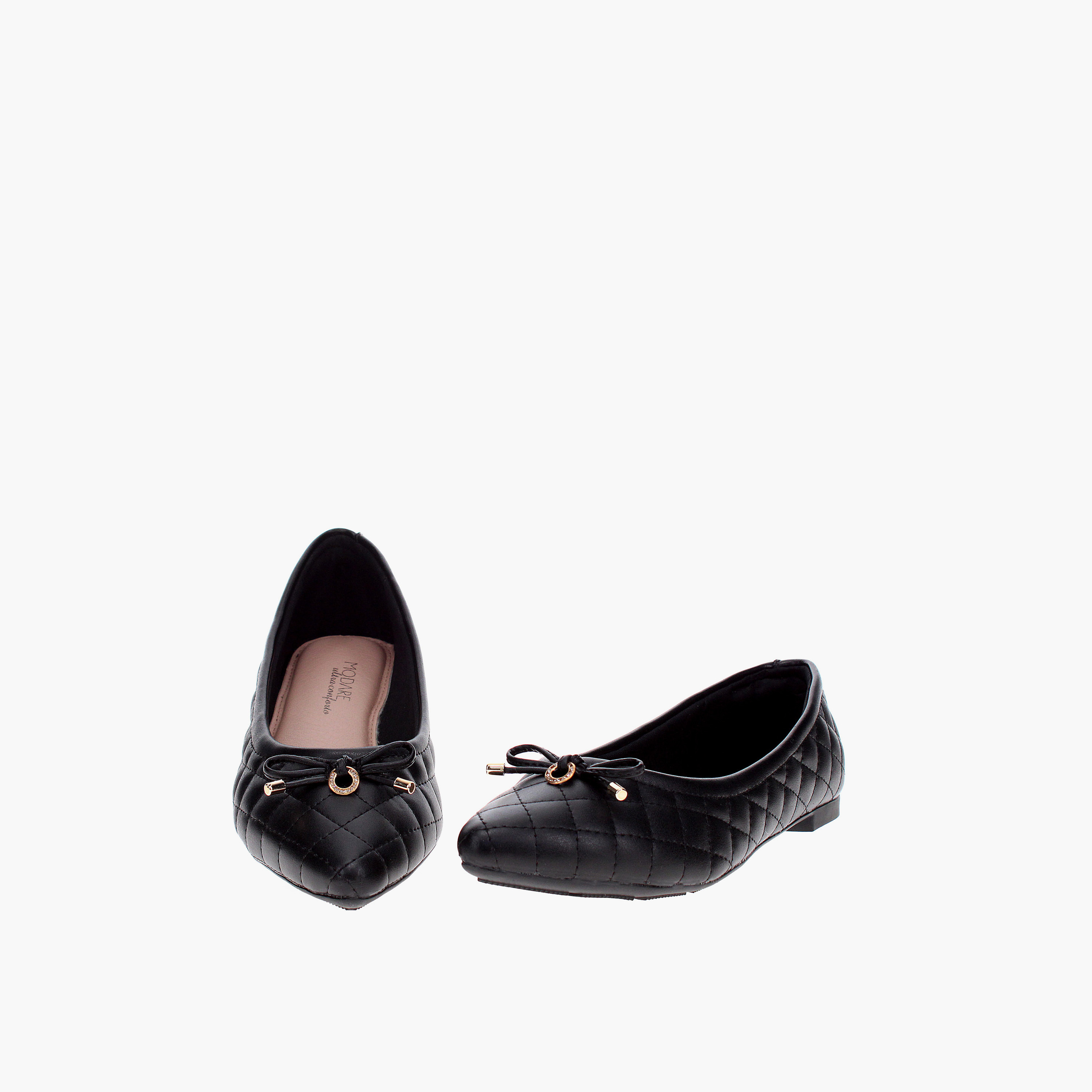 مودير- حذاء بلارينا كنان مقدمة مدببة سهل الارتداء للنساء | 7334-232-18462-15745-women-shoes-ballerinas-image-4