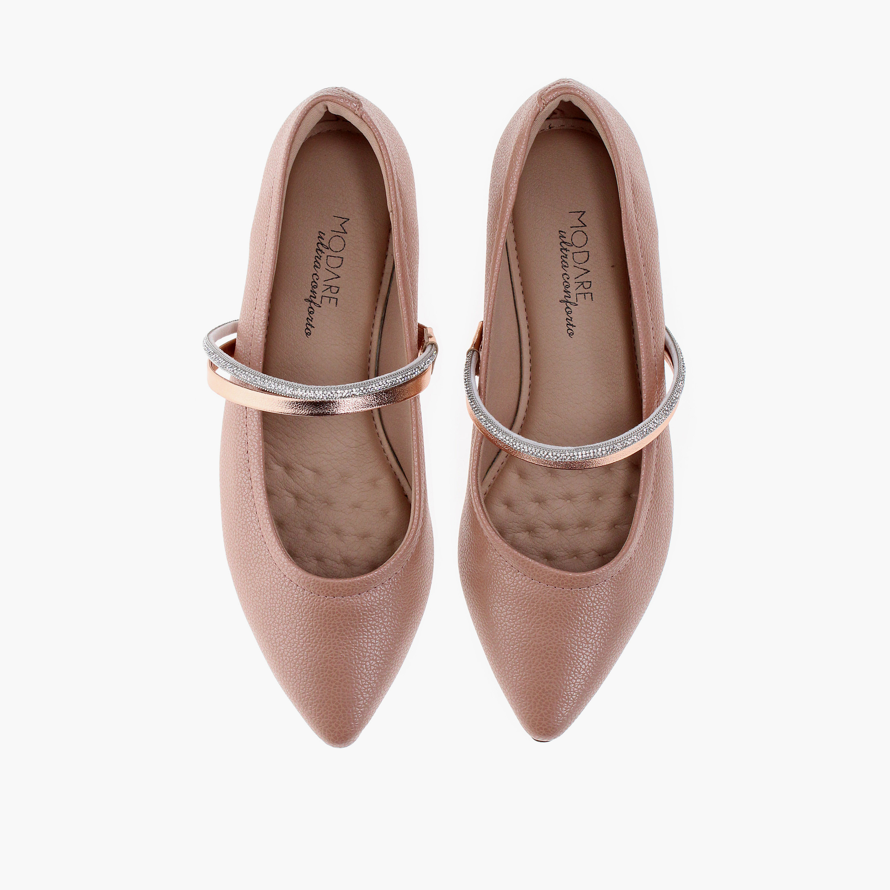 مودير- حذاء بلارينا جيلاني مقدمة مدببة مرن للنساء | 7334-247-28015-97521-women-shoes-ballerinas-image-2