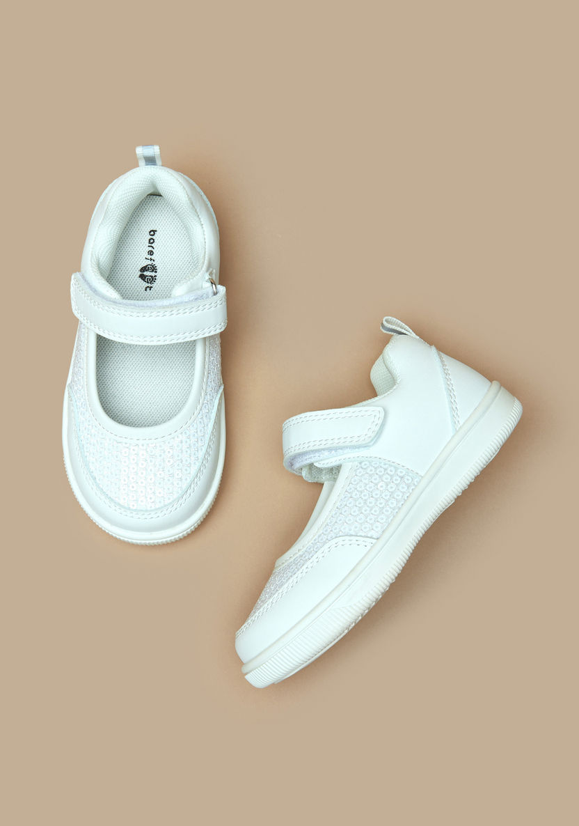 Barefeet Embellished Mary Jane Shoes with Hook and Loop Closure-Girl%27s Casual Shoes-image-1