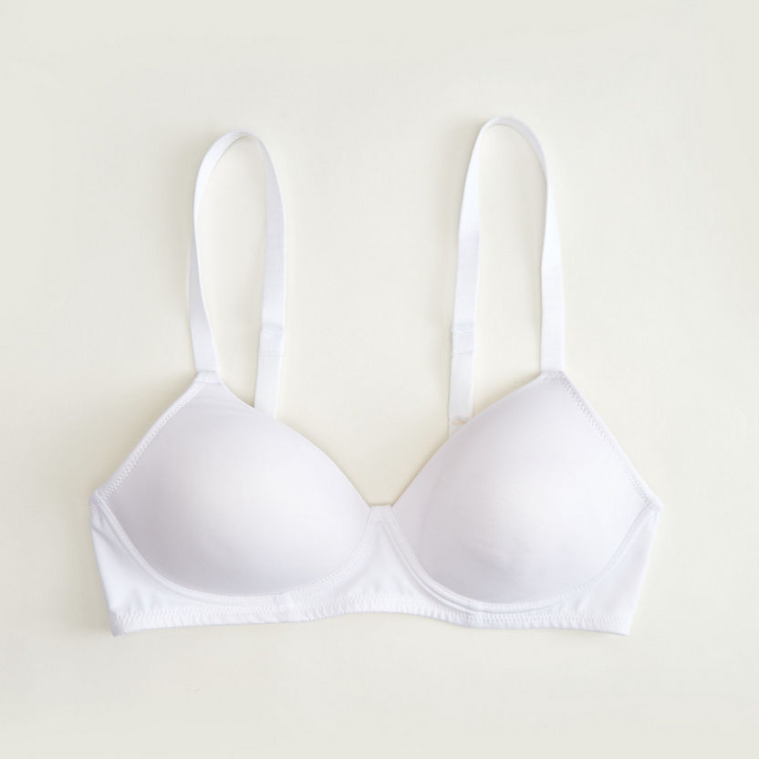 Hanes Solid Padded Non-Wired Bra with Concealing Petals