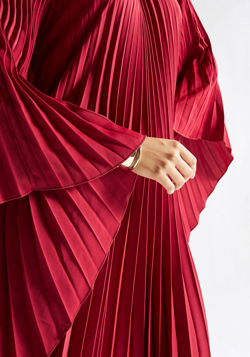 Buy Pleated Maxi Dress with Flared Sleeves | Splash UAE
