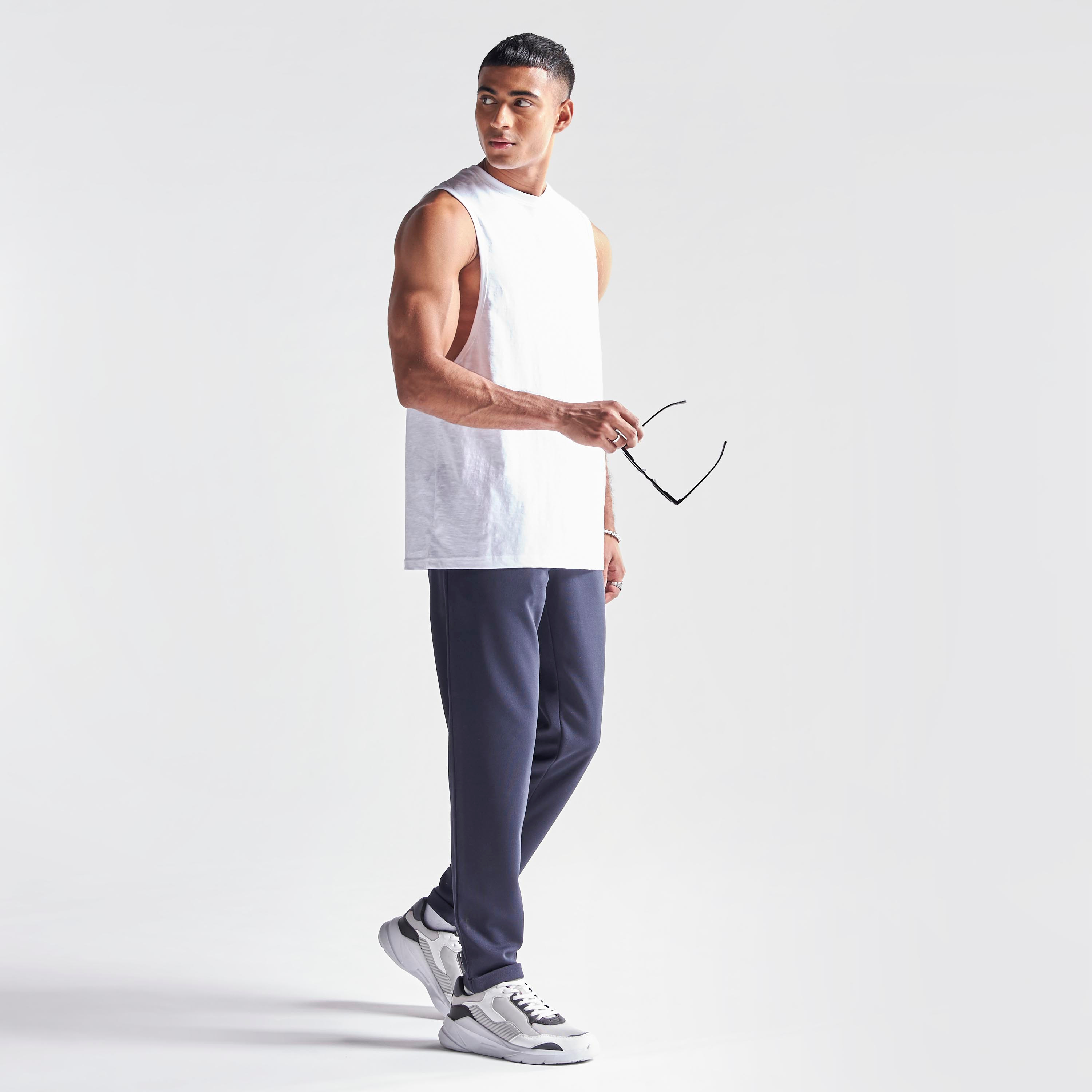 Solid Sleeveless T-shirt with Crew Neck-men-clothing-tshirtsandpolos-tshirts-image-2