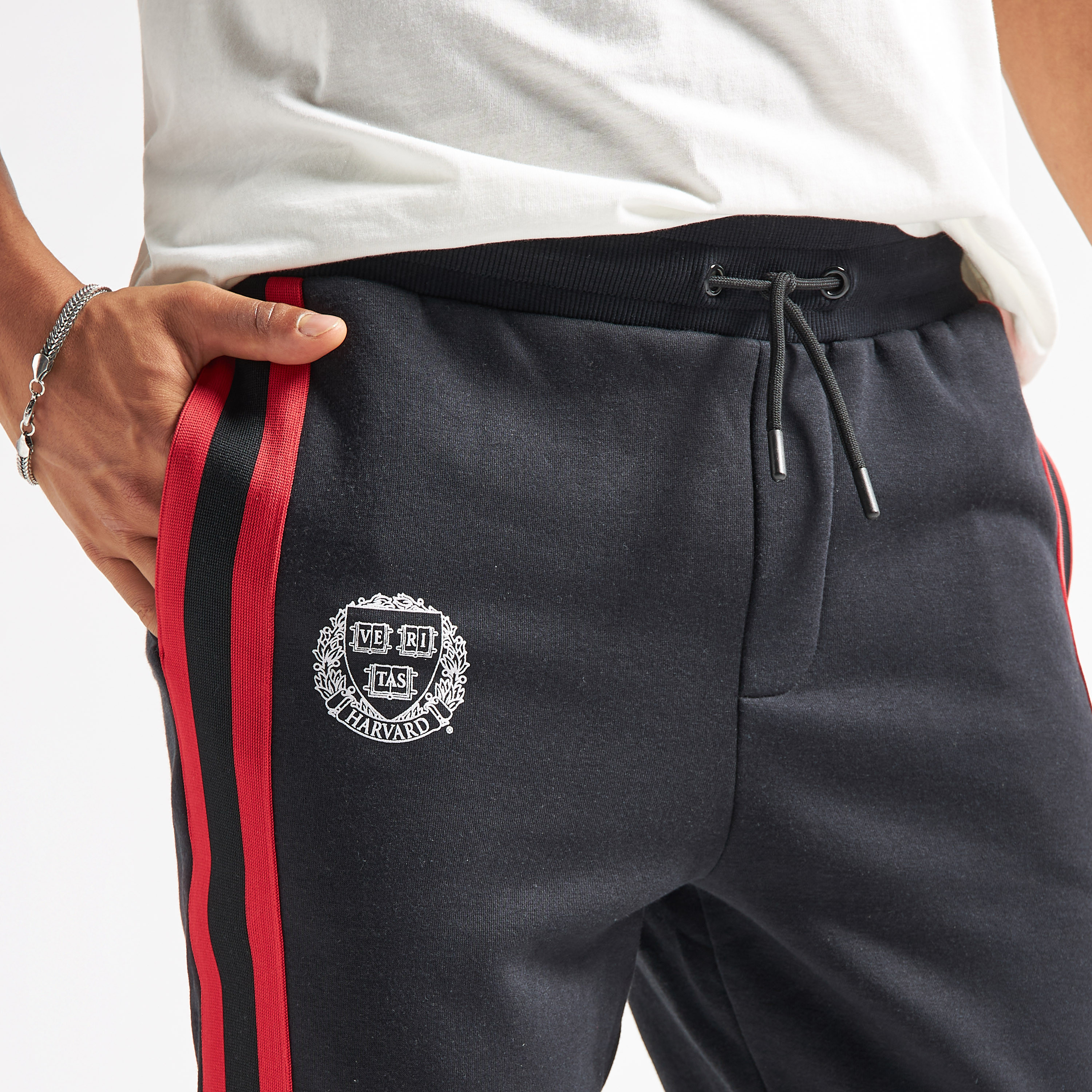 Men's Champion Black Harvard Crimson Powerblend Pants