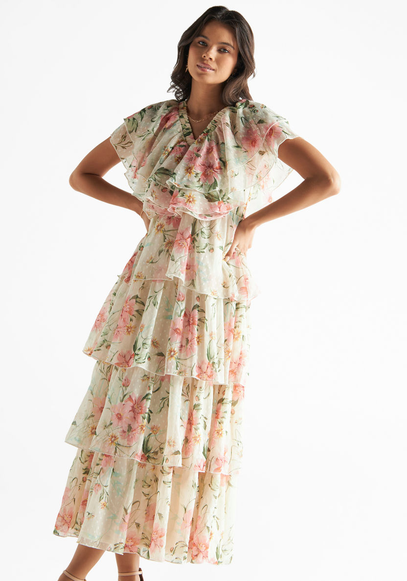 Wholesale S-3XL Women Bohemia V-neck Floral Print Maxi Dress