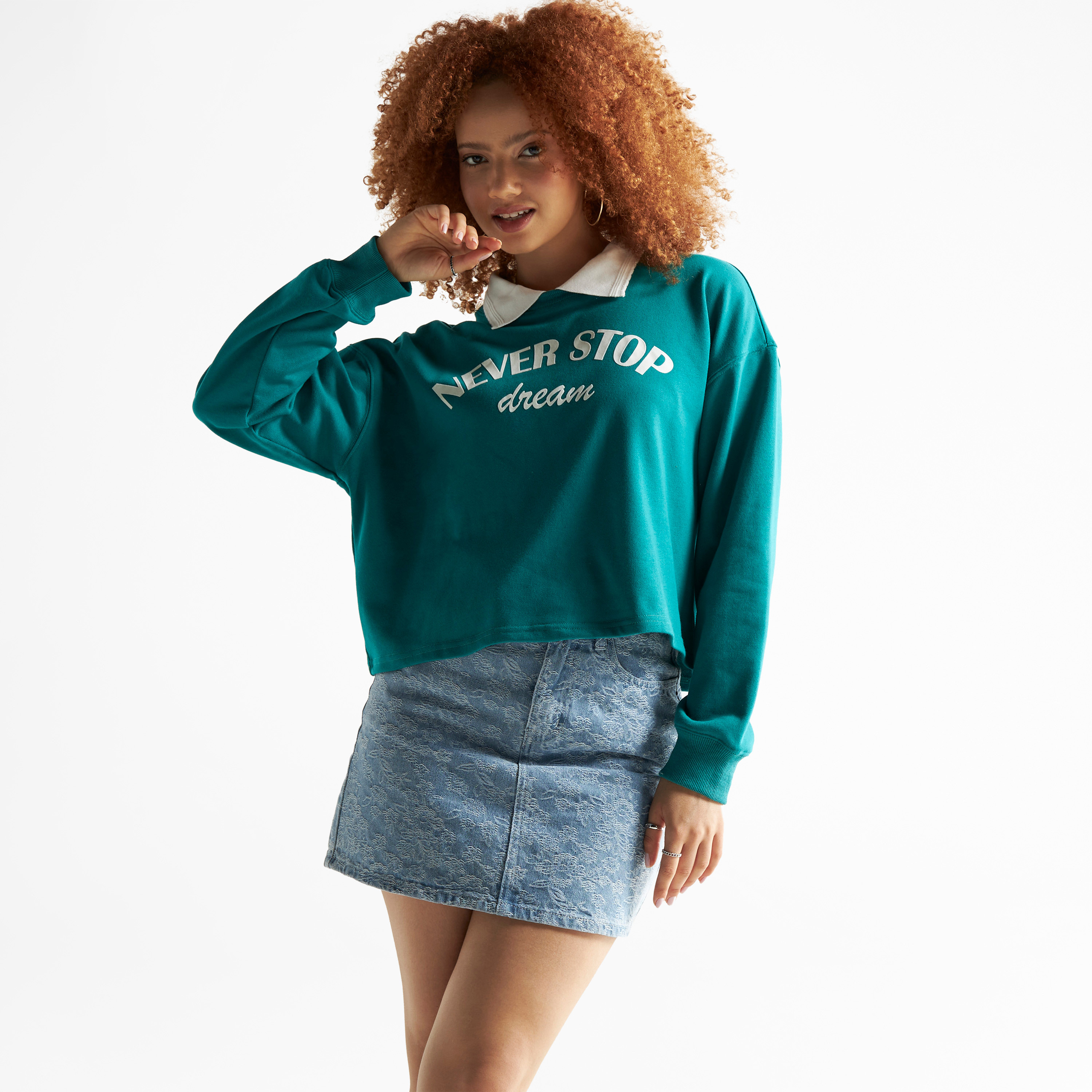 Collared sweatshirts women's sale