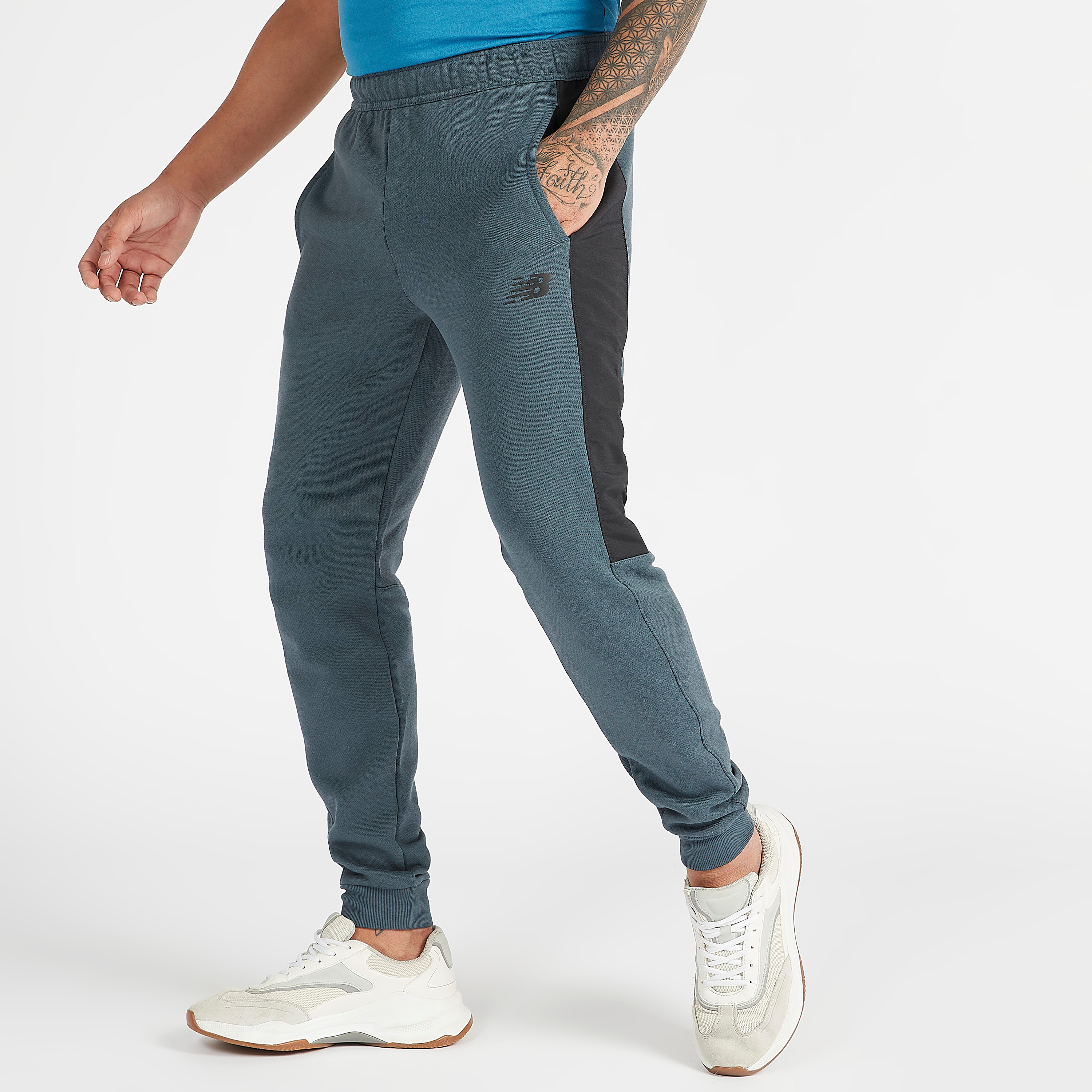 Buy New Balance Slim Fit Logo Print Sweatpants with Pockets